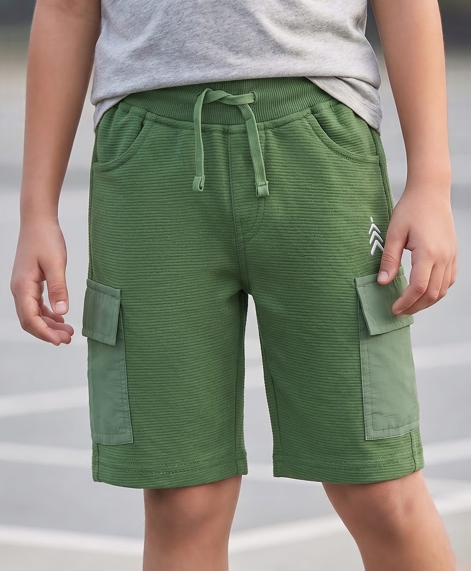 Pine Kids Looper Knit Solid Shorts - Green-picture-28