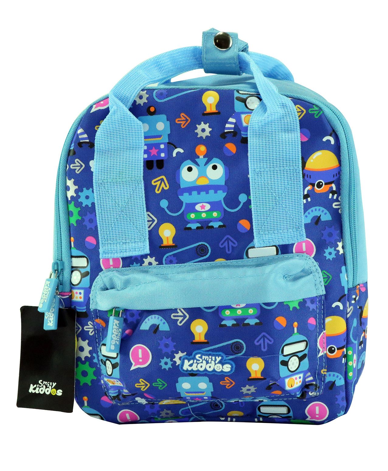 Smilykiddos Junior School Bag Multiprint Blue - 9.3 Inches-image-42