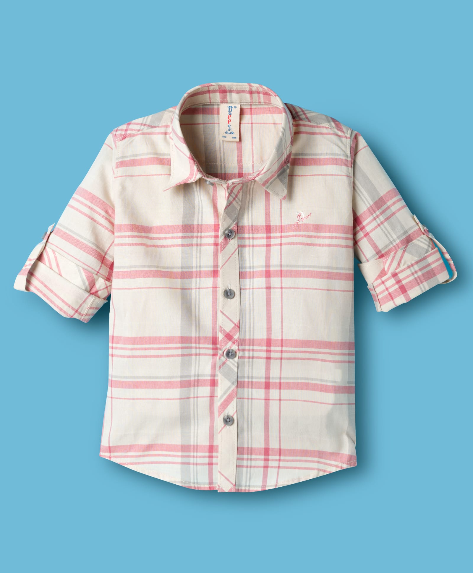 Dapper Dudes Full Sleeves Checked Shirt - Fawn-image-7