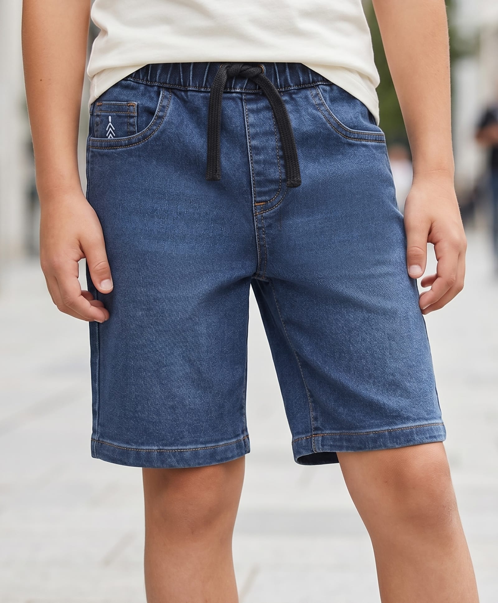 Pine Kids Denim Woven Washed Shorts - Blue-picture-20