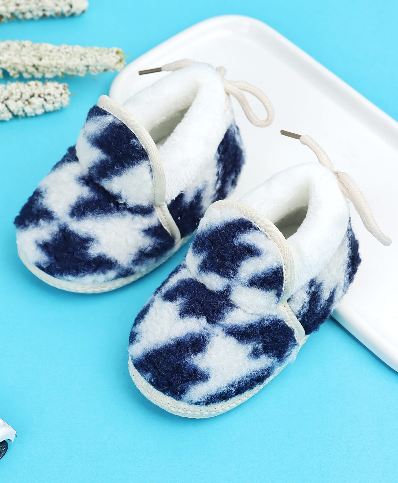 KIDSUN Colour Blocked Fur Detailed Booties - Blue-image-28