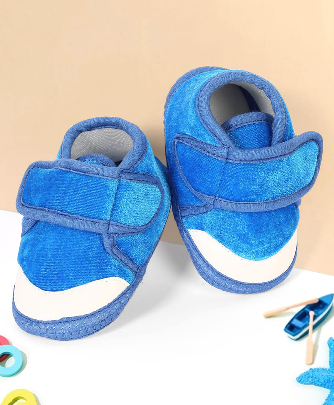 KIDSUN Cotton Velcro Booties - Skyblue-image-5