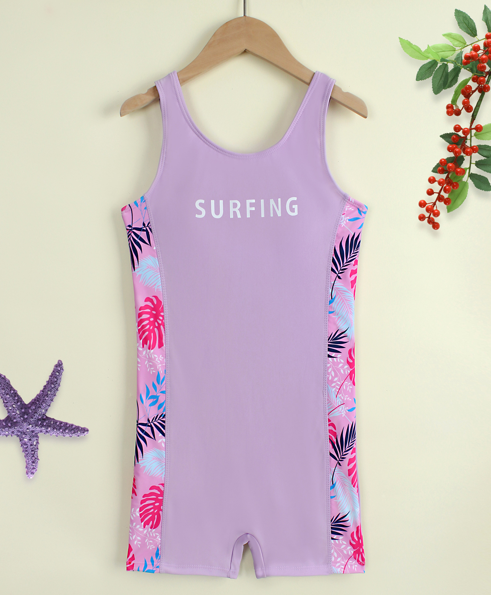 Mark & Mia Sleeveless Printed Legged Swimsuit - Purple-picture-27