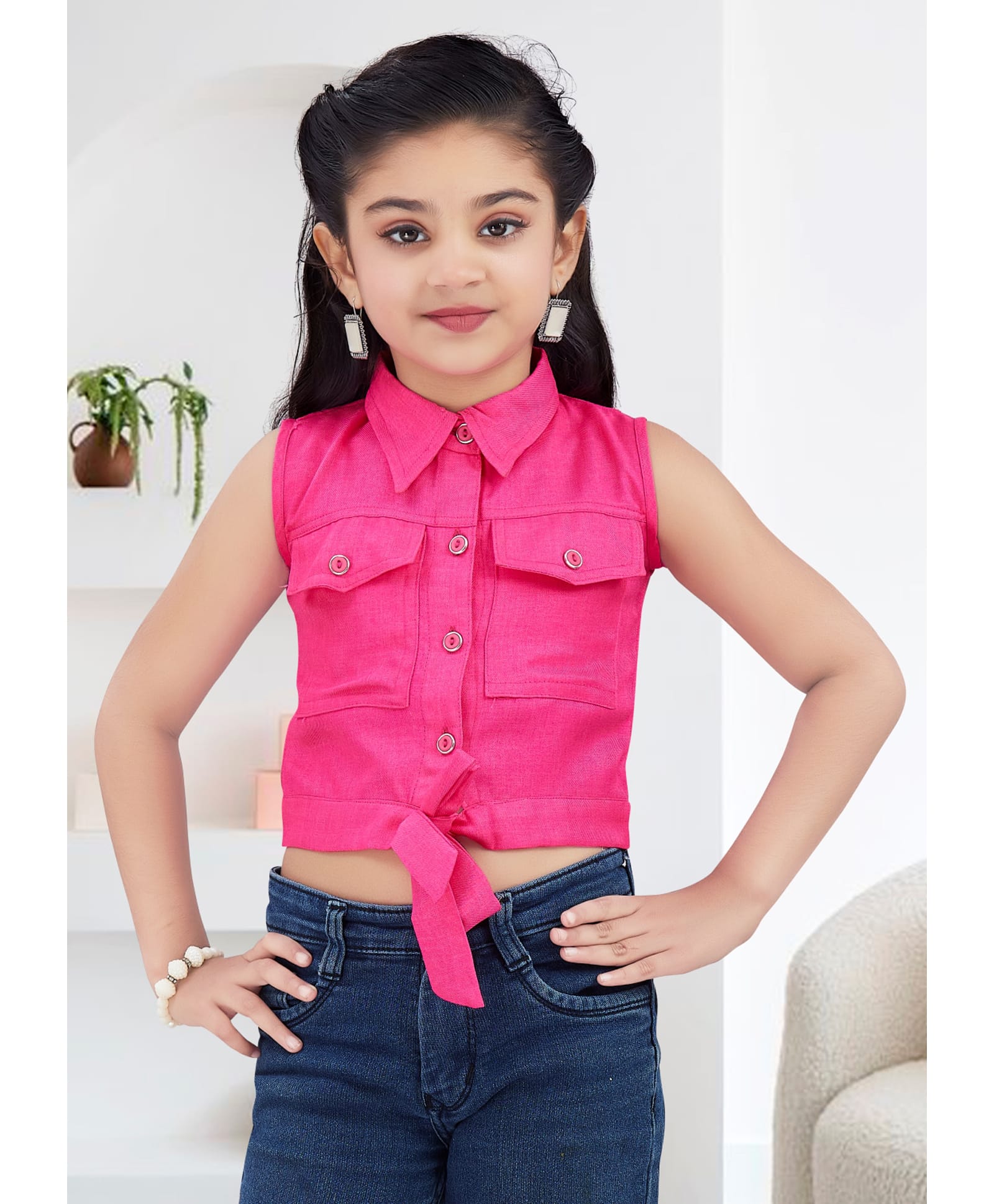 Lei-Chie Cotton Blended Woven Sleeveless Solid Top - Pink-picture-23