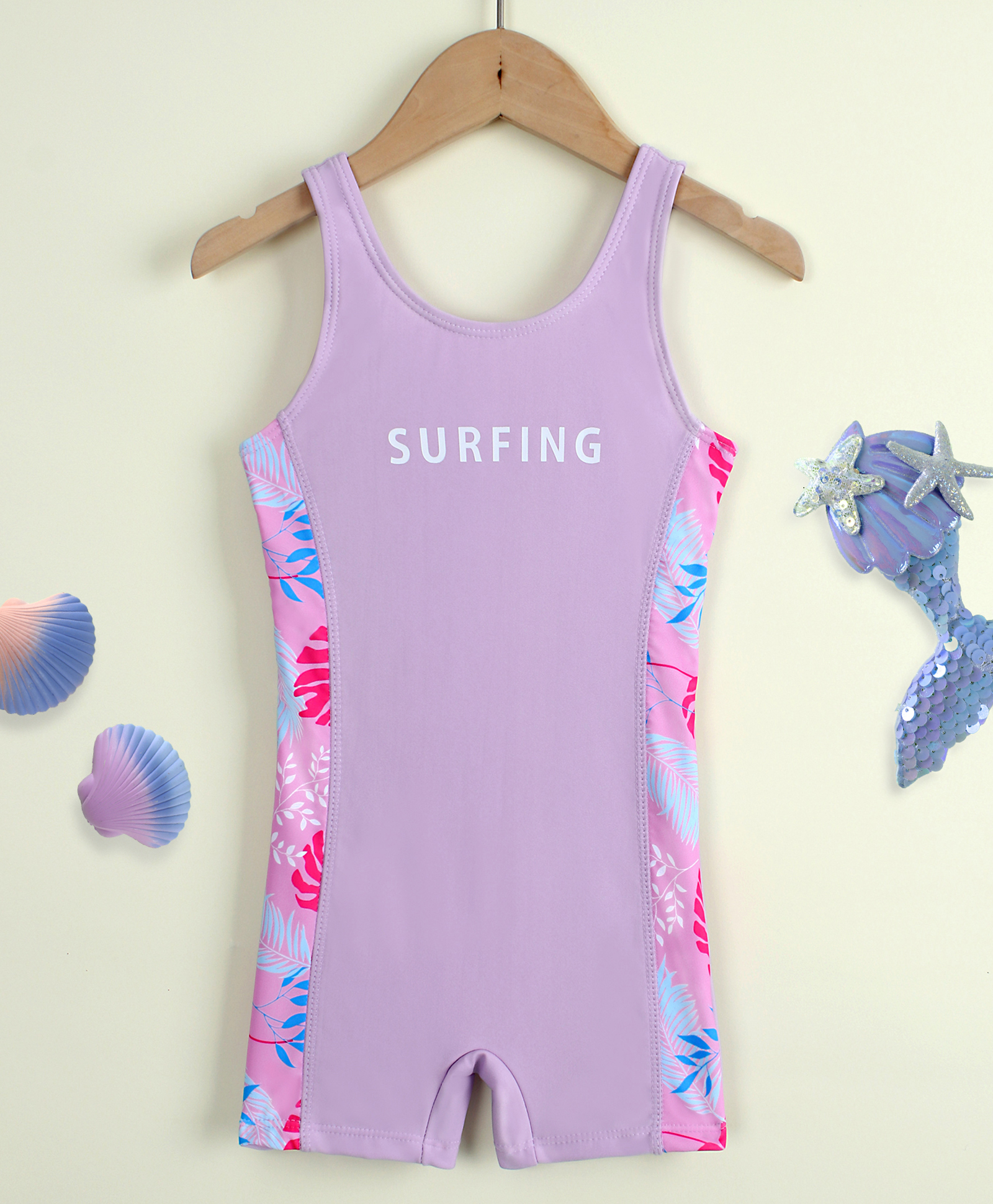 Mark & Mia Sleeveless Printed Legged Swimsuit - Purple