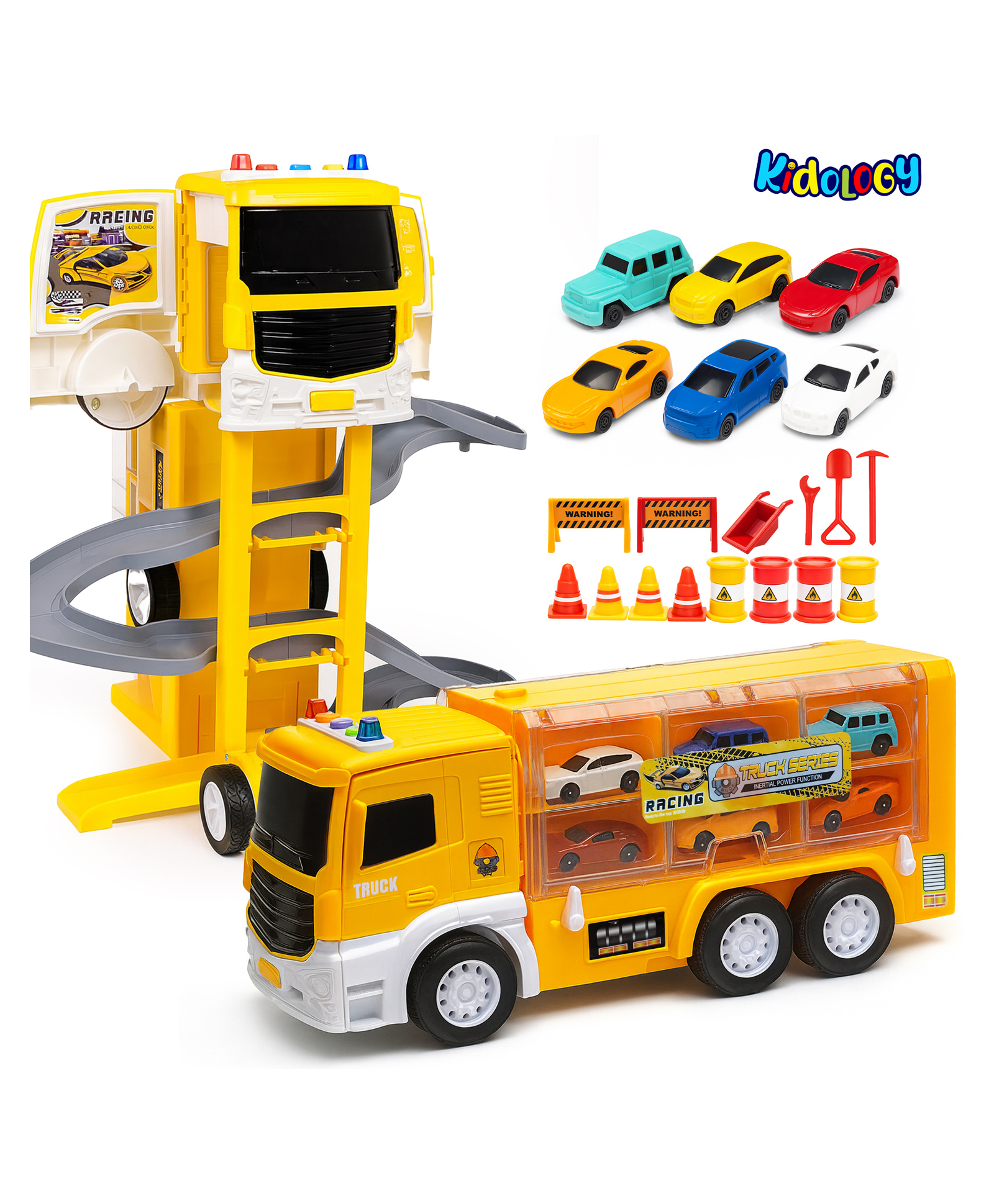 Kidology 2-in-1 Transforming Truck Toy with Racing Tower Playset-image-37