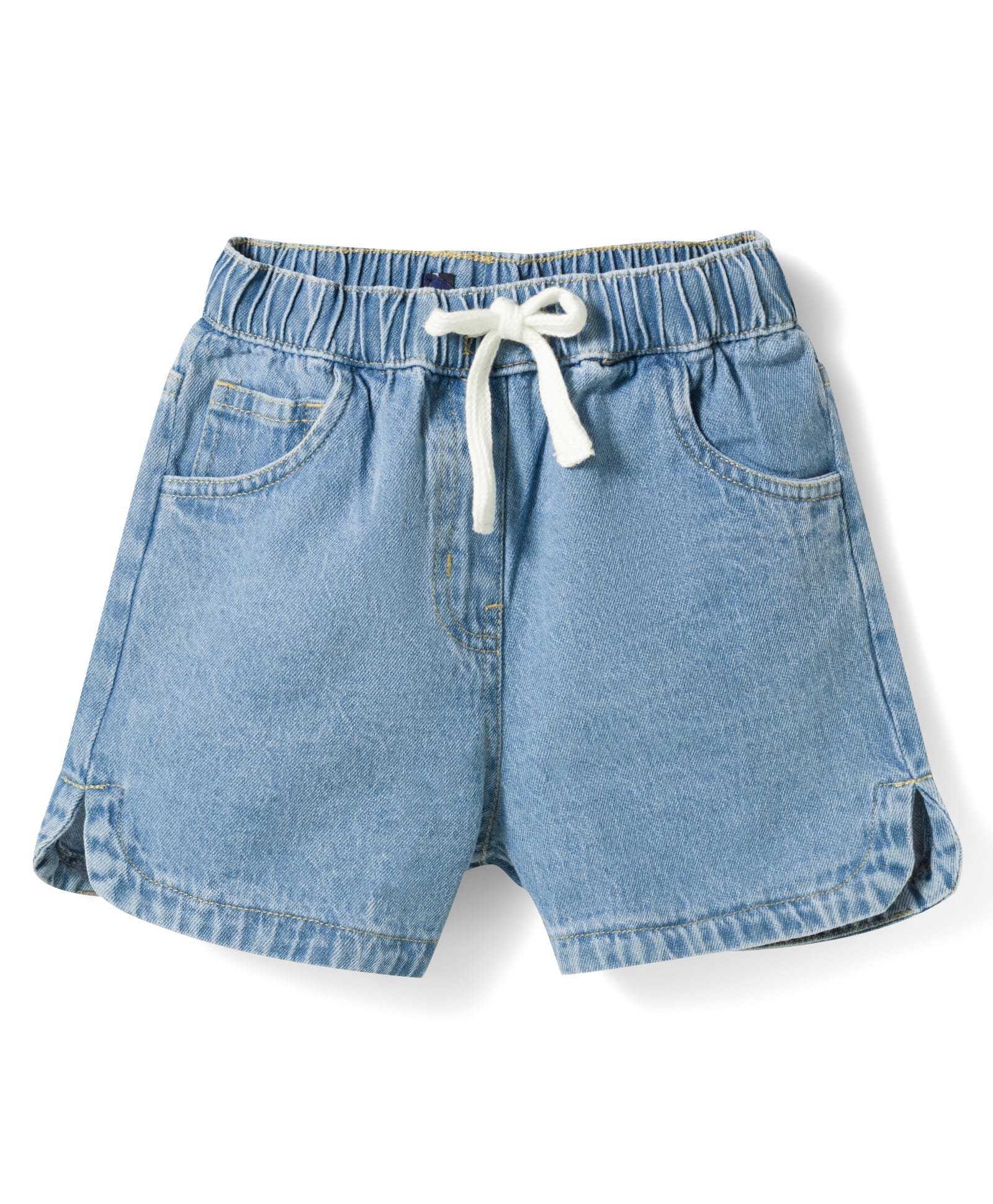 Pine Kids Woven Above Knee Length Denim Shorts - Light Blue