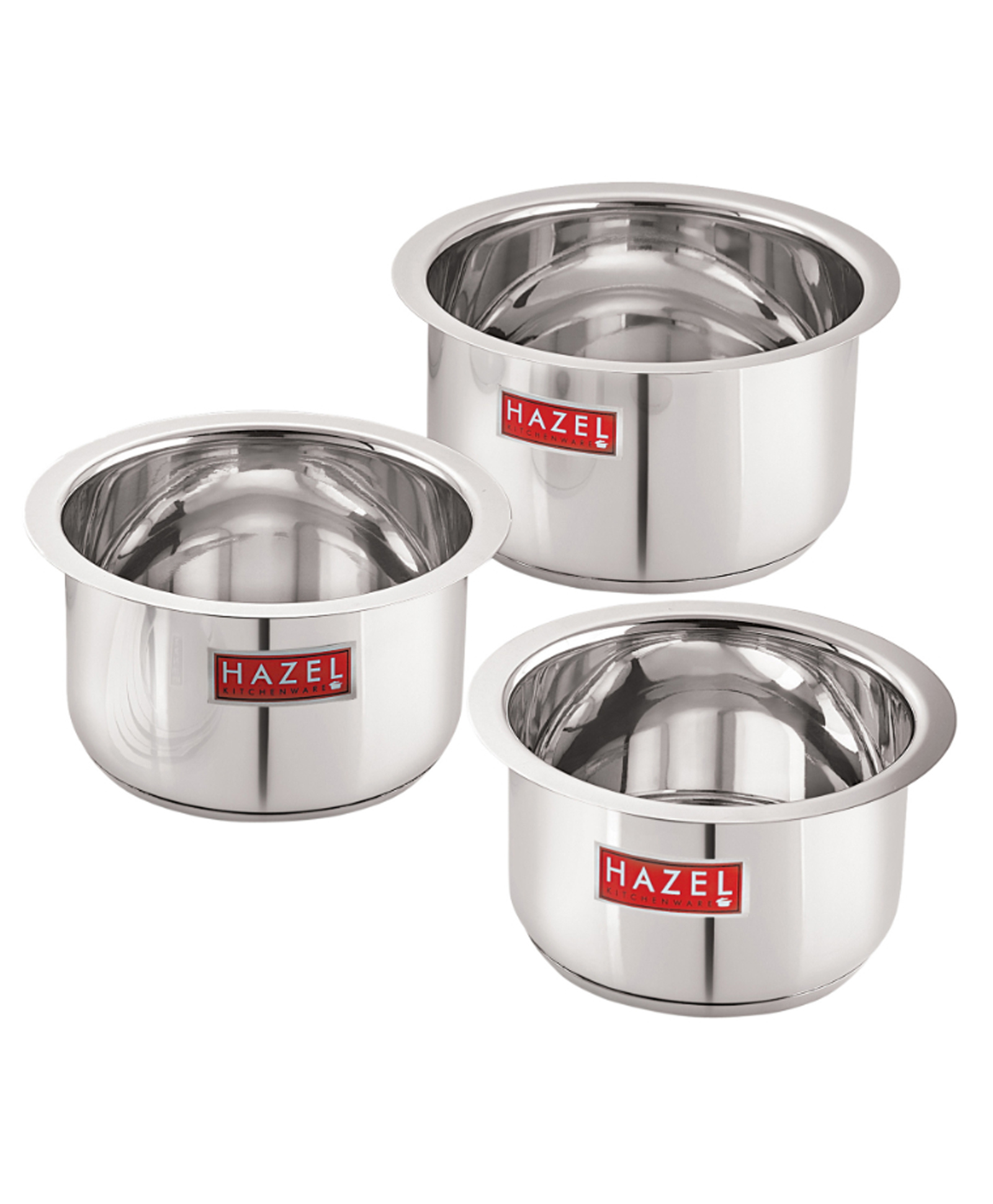 HAZEL Induction Base Tope Stainless Steel Heavy Base Thick Flat Bottom Patila Cookware Utensil For Kitchen, (1100 ml, 1500ml, 2000ml) Set of 3 Topes, Silver-image-45