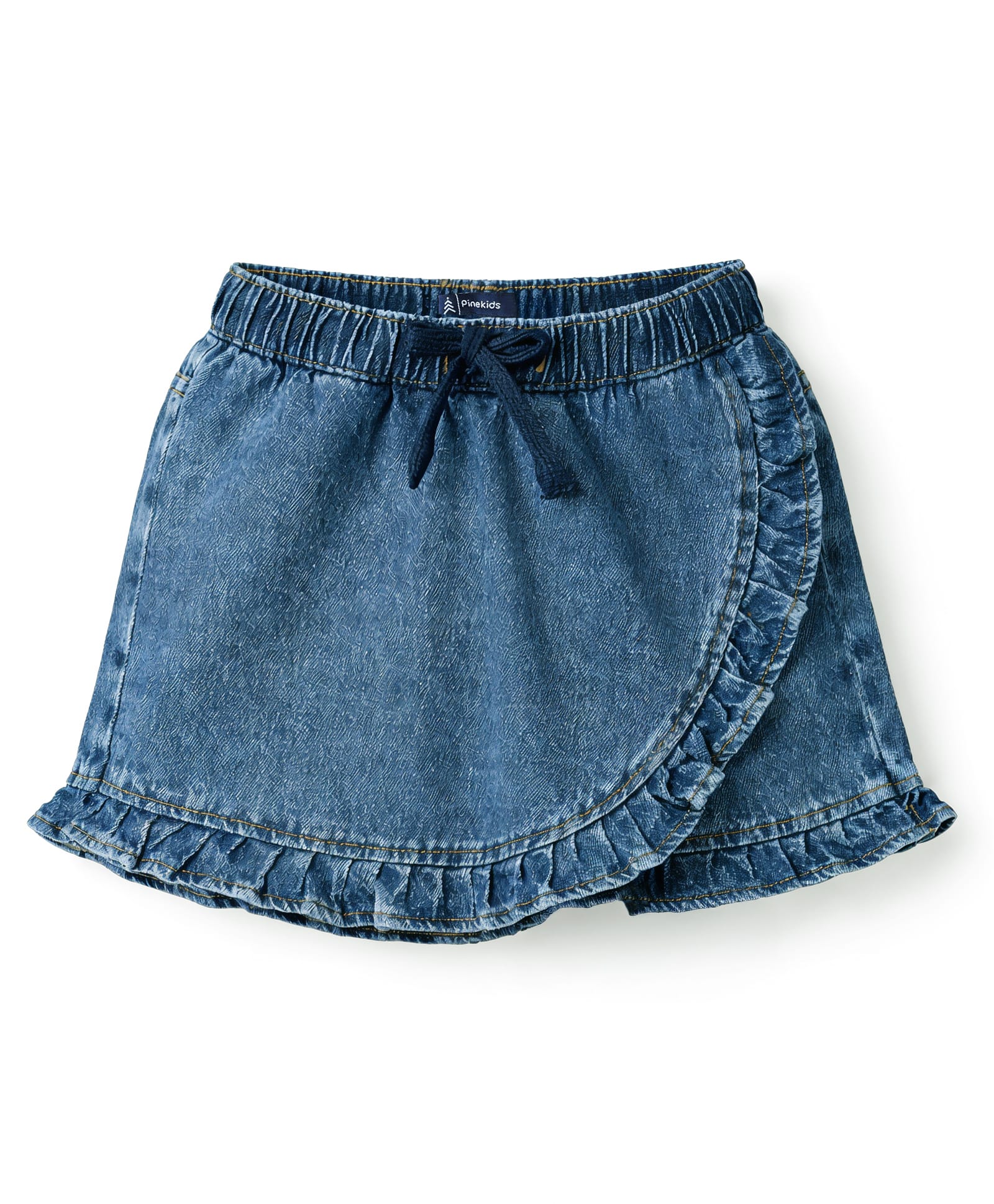 Pine Kids Woven Solid Denim Skort - Blue-image-48