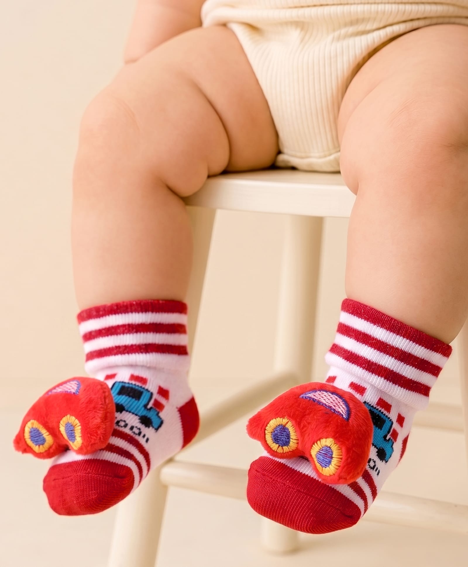 Cute Walk by Babyhug Sock Shoes With Stripes Vehicles Design & Applique - Multicolour-picture-28