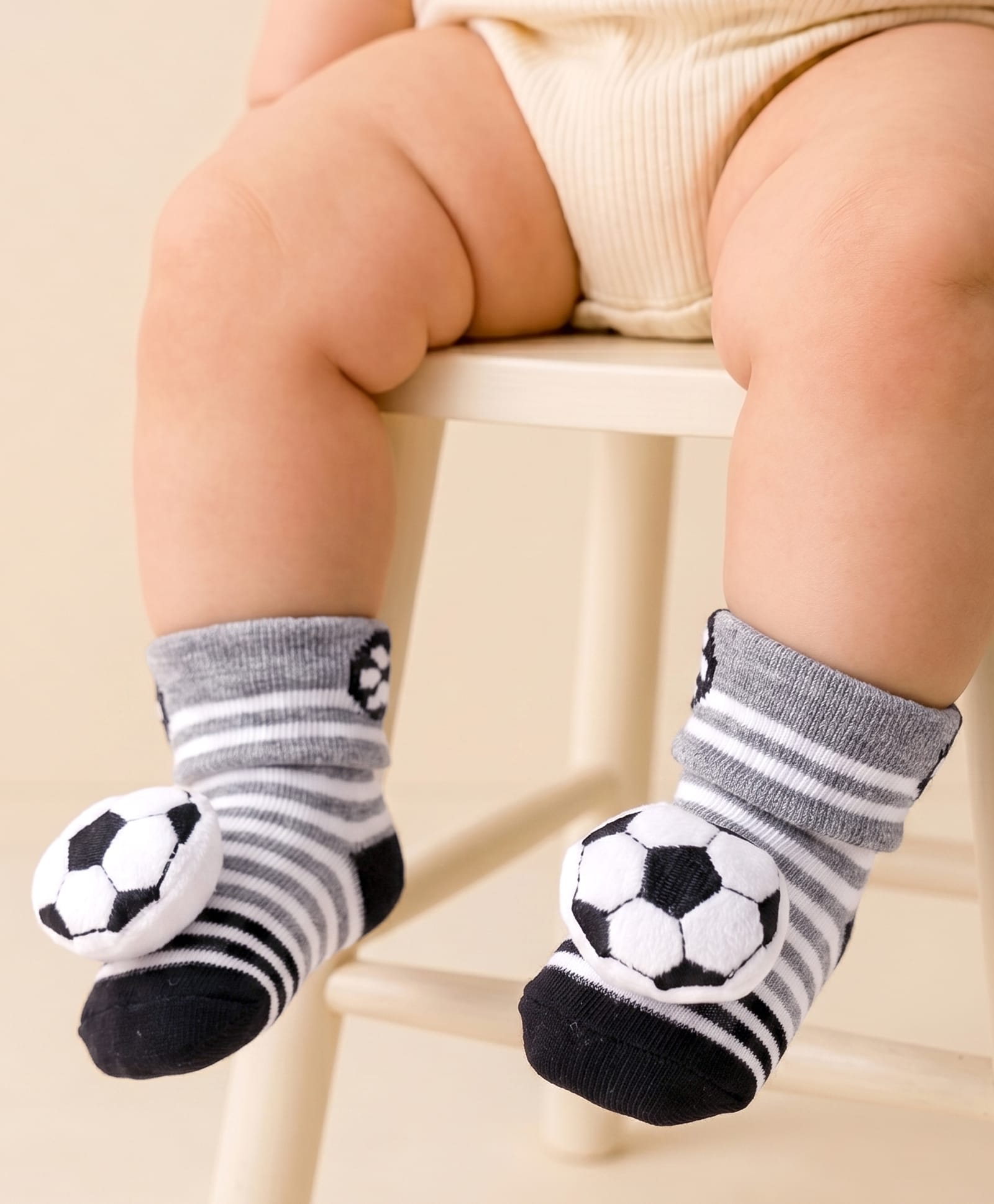 Cute Walk by Babyhug Sock Shoes With Stripes & Football Applique - Multicolour-image-39