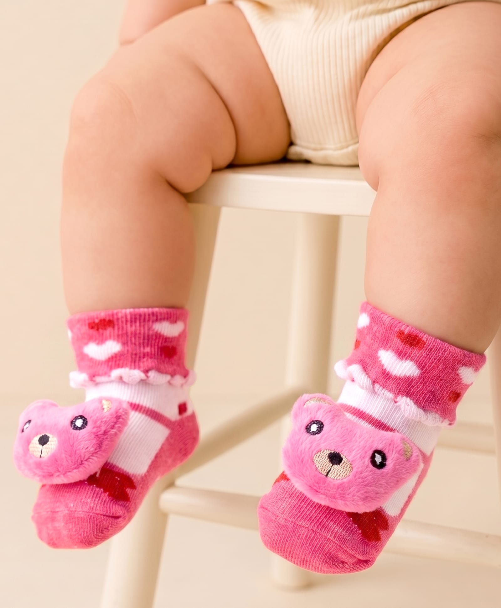 Cute Walk by Babyhug Sock Shoes With Animal Applique & Hearts Design - Multicolour-image-21