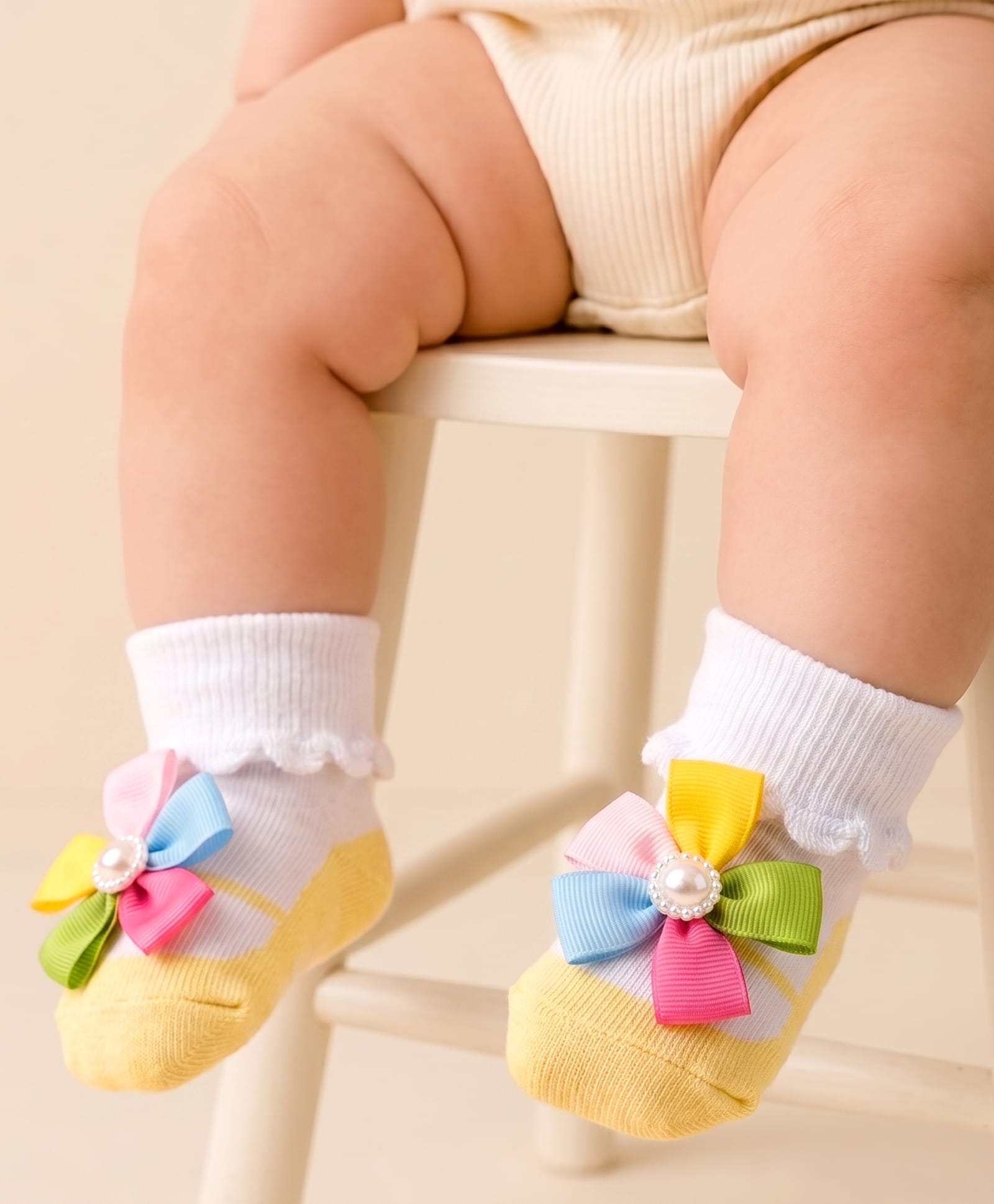 Cute Walk by Babyhug Socks Shoes With Floral Applique - Multicolor-picture-22