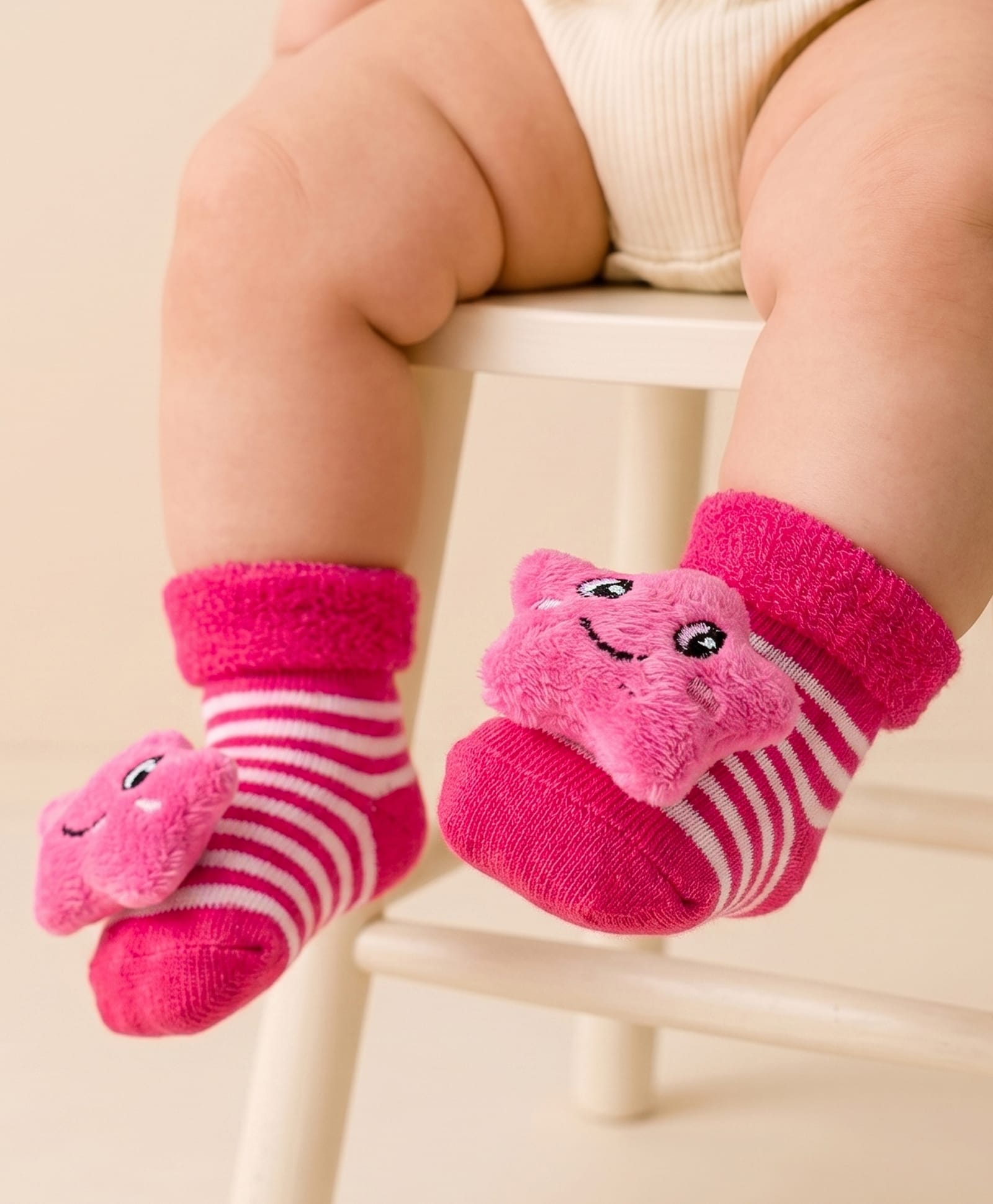 Cute Walk by Babyhug Socks Shoes With Star Applique - Multicolor-image-32