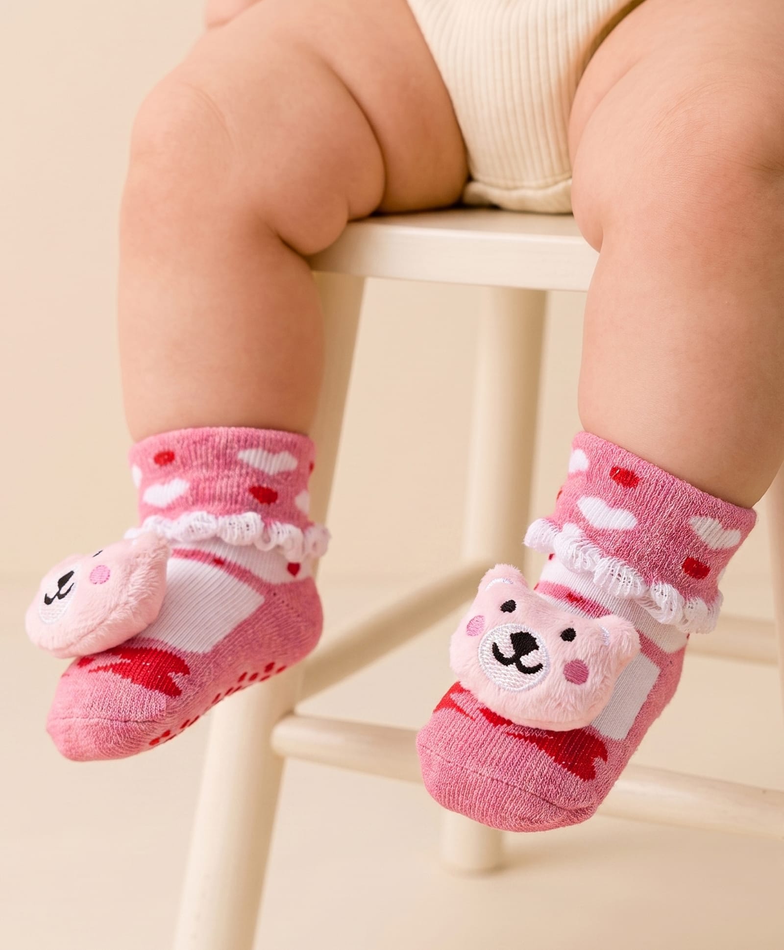 Cute Walk by Babyhug Sock Shoes With Animal Applique & Hearts Design - Multicolour-image-22