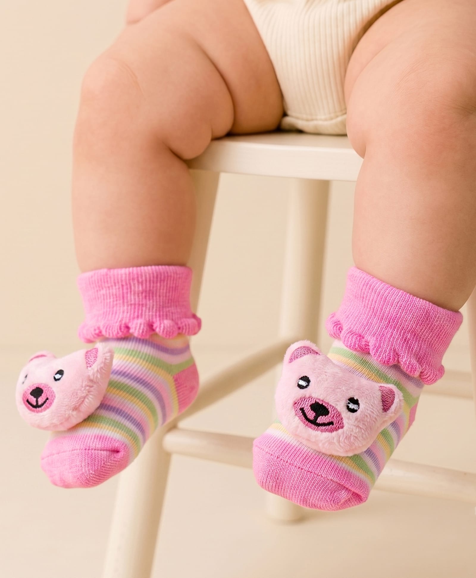 Cute Walk by Babyhug Sock Shoes With Animal Applique & Stripes Design - Multicolour-image-23