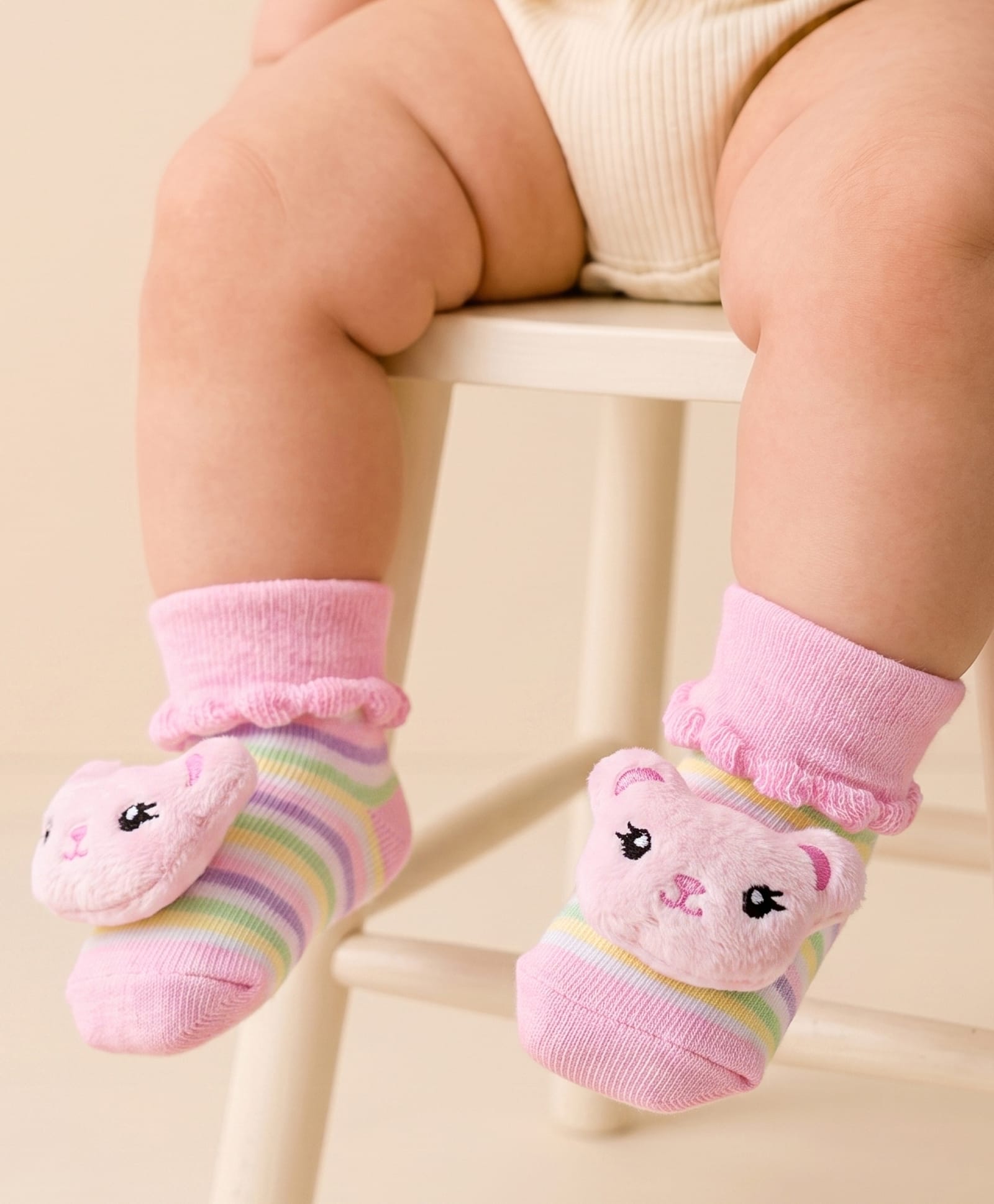 Cute Walk by Babyhug Sock Shoes With Animal Applique & Stripes Design - Multicolour-picture-15