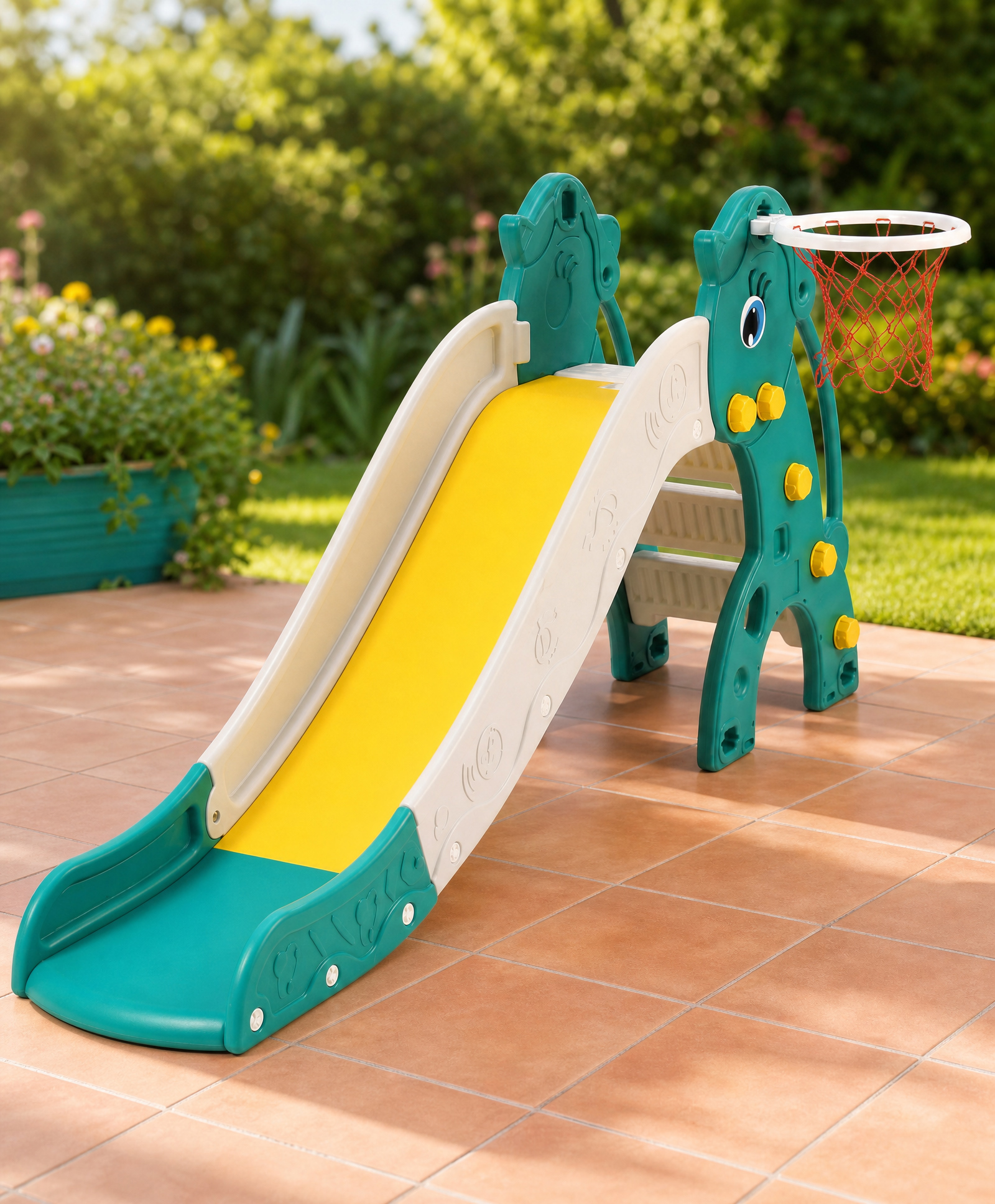 Babyhug 2-in-1 Unicorn Slide With Basketball Hoop - Yellow & Green| Smooth Slide Slide with Extended Landing| Indoor & Outdoor Active Play| Improves Motor Skills, Balance | BIS Certified-image-33