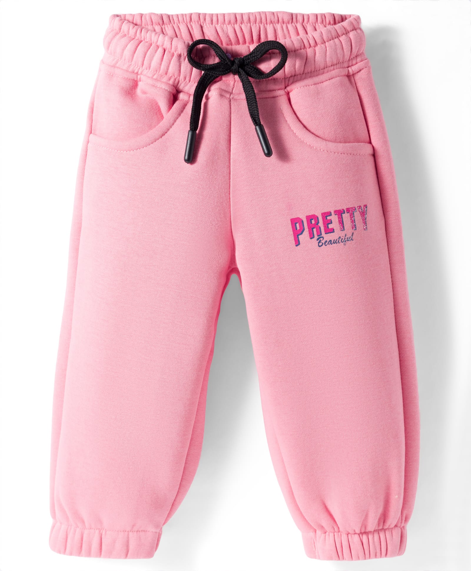 Olio Kids Knit Full Length Lounge Pant With Pretty Beautiful Print - Pink-picture-11
