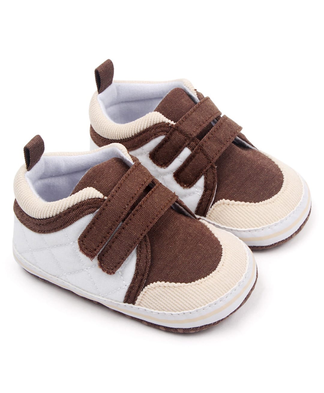 KIDLINGSS Colour Blocked Velcro Closure Booties - Brown-picture-38