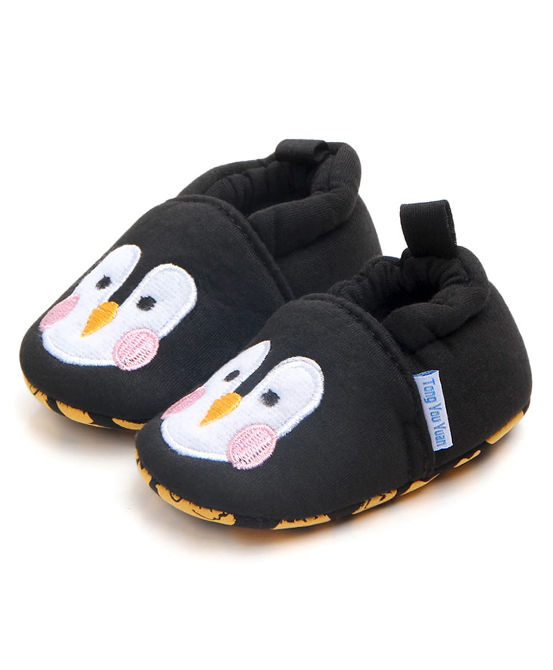 KIDLINGSS Penguin Embroidered Slip On Booties - Black-picture-19