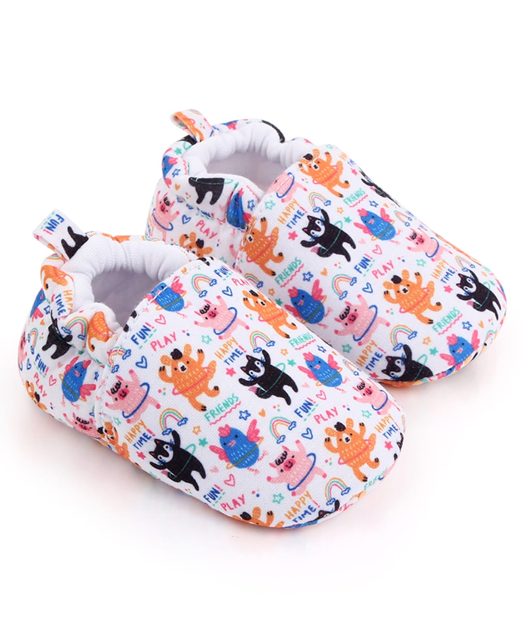 KIDLINGSS Animal & Typography Printed Slip On Booties - Multi Colour-picture-16