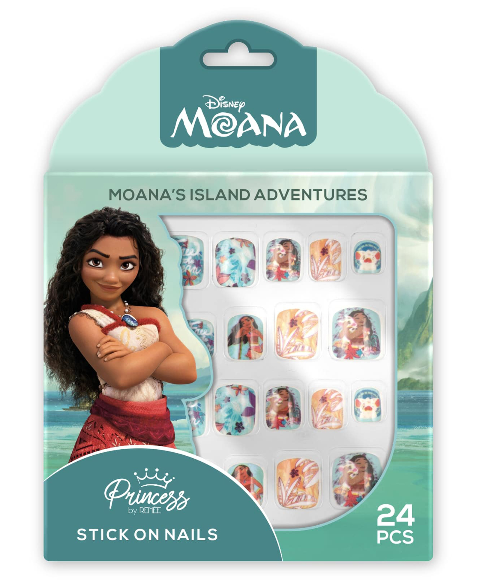 Renee Cosmetics 00' Featuring Disney Princess Moana's Island Adventures Stick-On Nails - 24 Pcs-picture-5