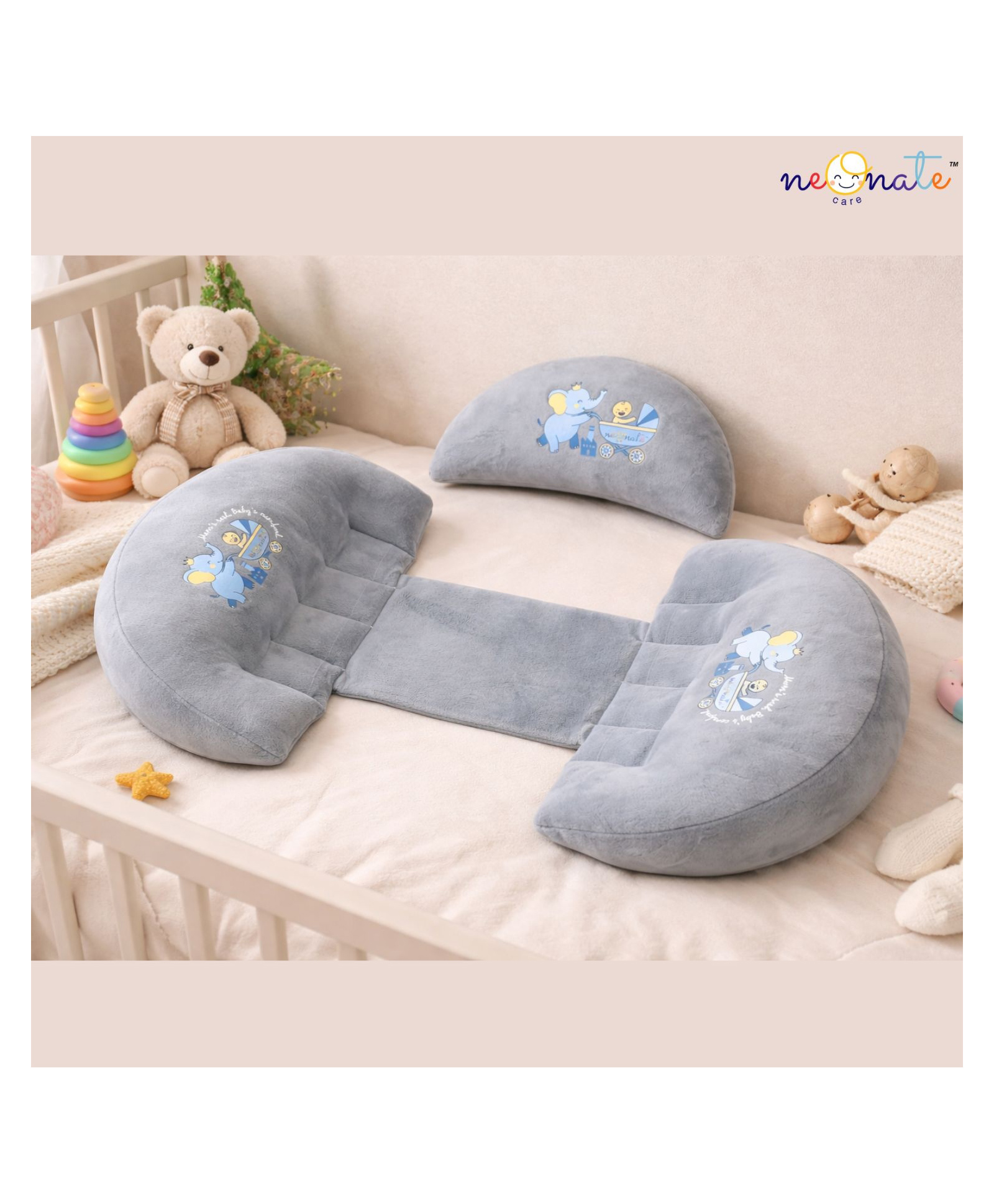 NeonateCare Maternity Pillow/Dual Pregnancy Wedge Pillows for Back & Belly Support - Grey-picture-25