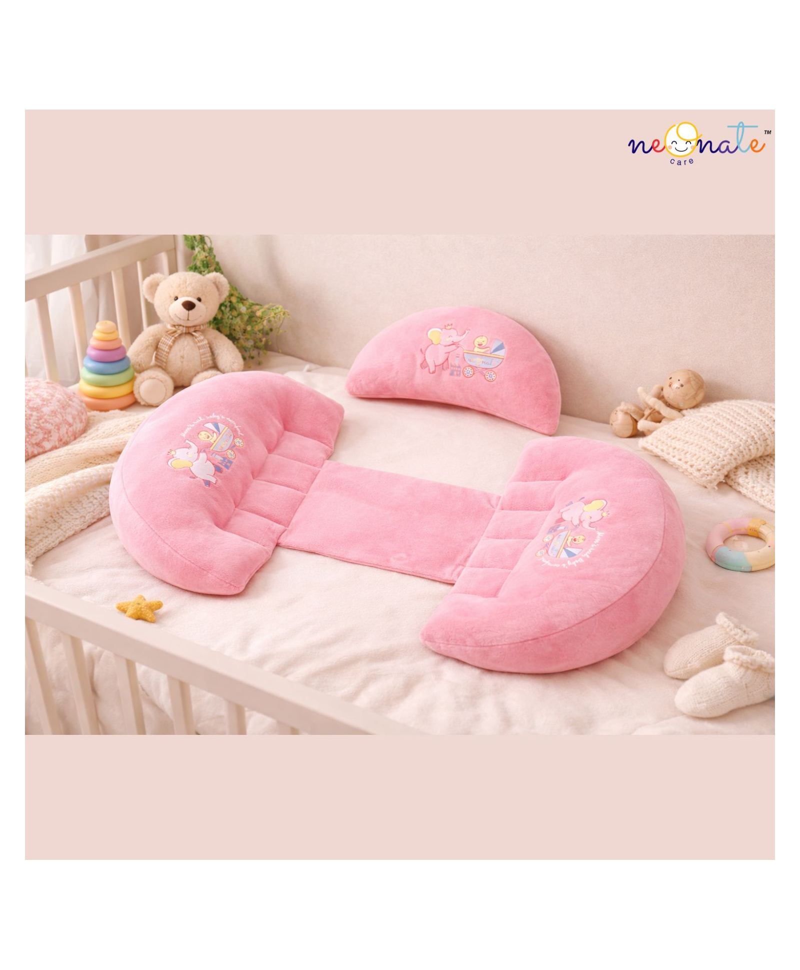 NeonateCare Maternity Pillow/Dual Pregnancy Wedge Pillows for Back & Belly Support - Pink-picture-26