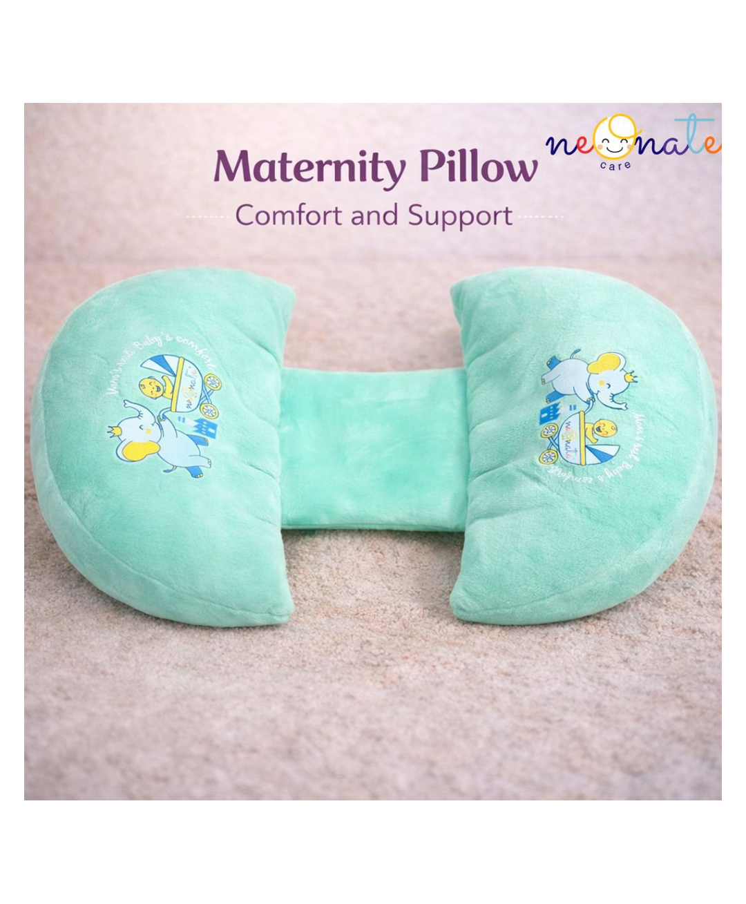 NeonateCare Maternity Pillow/Dual Pregnancy Wedge Pillows for Back & Belly Support - Blue