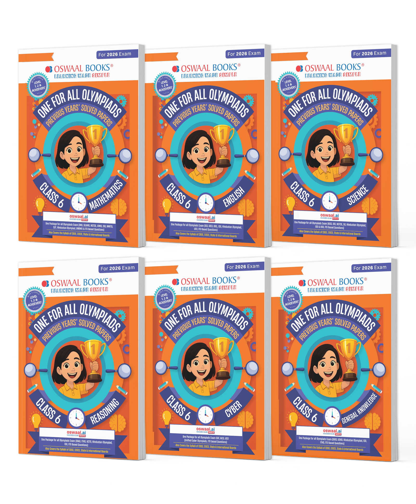 OSWAAL BOOKS One For All Olympiad Chapter-wise Previous Years' Solved Papers, Prep-Guide Class 6 (Set of 6 Books) Maths, English, Science, Reasoning, Cyber & General Knowledge (For 2026 Exam)-image-25