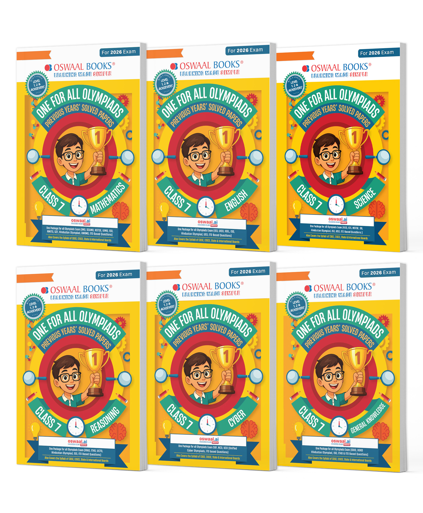 OSWAAL BOOKS One For All Olympiad Chapter-wise Previous Years' Solved Papers, Prep-Guide Class 7 (Set of 6 Books) Maths, English, Science, Reasoning, Cyber & General Knowledge (For 2026 Exam)-image-42