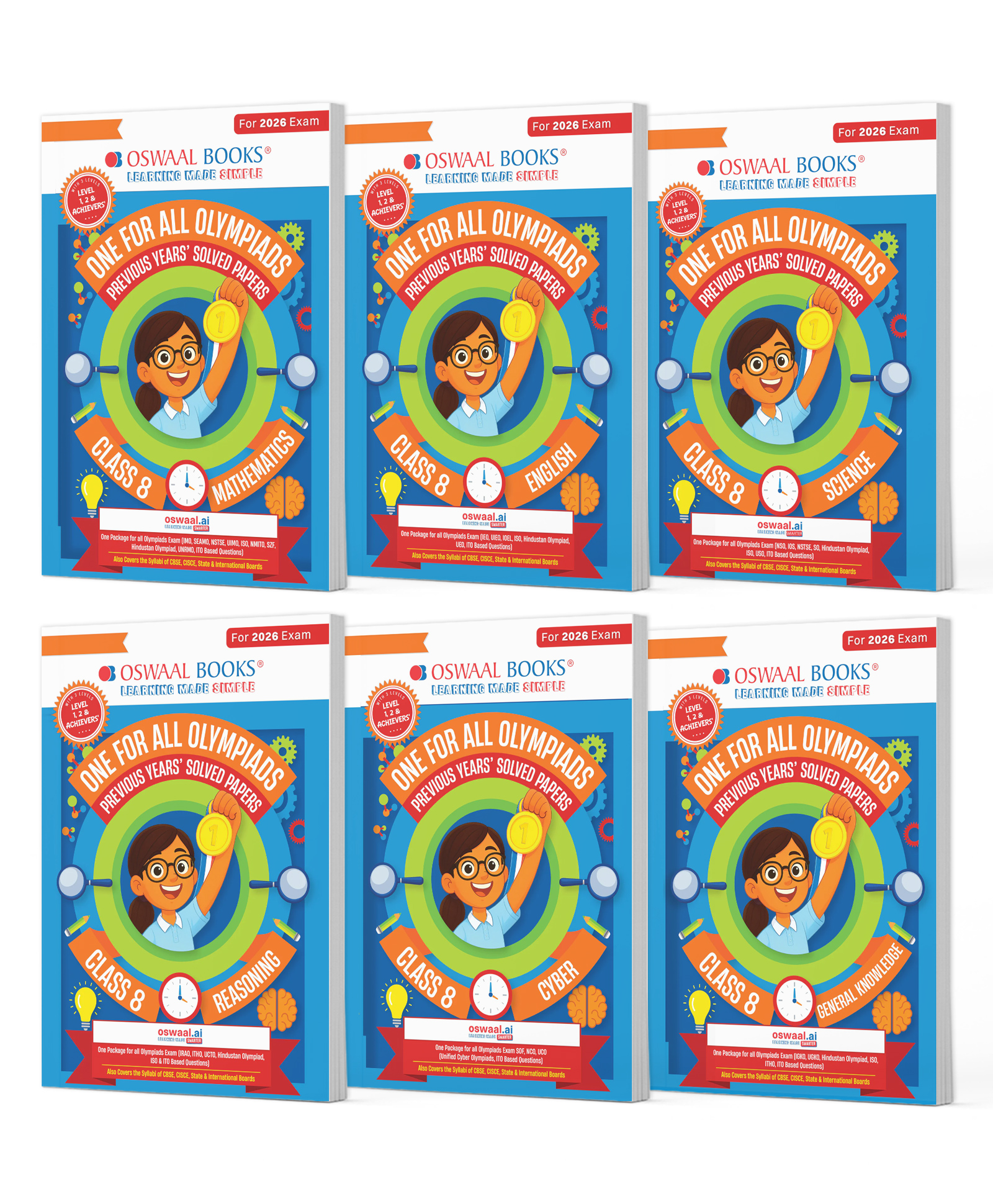 OSWAAL BOOKS One For All Olympiad Chapter-wise Previous Years' Solved Papers, Prep-Guide Class 8 (Set of 6 Books) Maths, English, Science, Reasoning, Cyber & General Knowledge (For 2026 Exam)-image-22