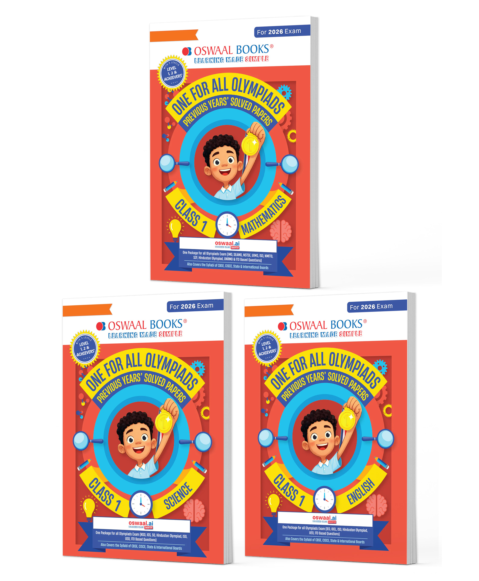 OSWAAL BOOKS One for All Olympiads | Class 1 Maths, Science, English | Chapter-wise Previous Years' Solved Papers | Prep-Guide With Level 1, 2 & Achievers Section (Set of 3 Books) For 2026 Exam-image-26