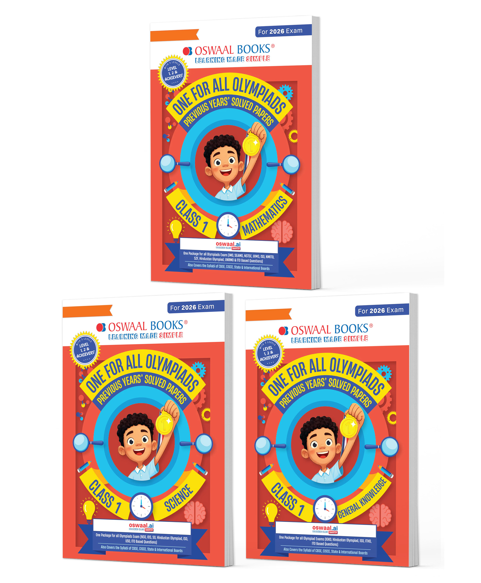 OSWAAL BOOKS One for All Olympiads | Class 1 Maths, Science, GK | Chapter-wise Previous Years' Solved Papers | Prep-Guide With Level 1, 2 & Achievers Section (Set of 3 Books) For 2026 Exam-image-36