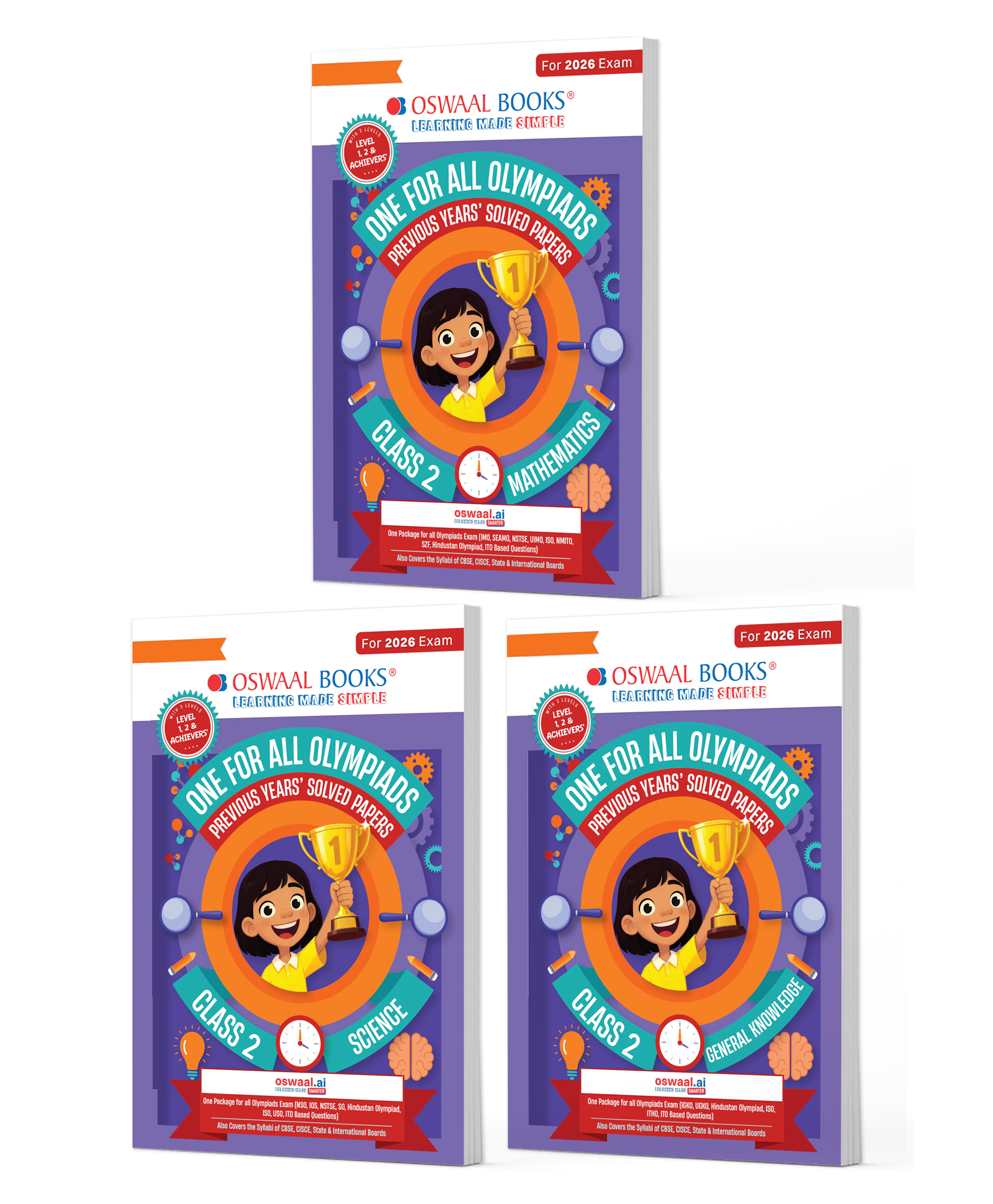 OSWAAL BOOKS One for All Olympiads | Class 2 Maths, Science, GK | Chapter-wise Previous Years' Solved Papers | Prep-Guide With Level 1, 2 & Achievers Section (Set of 3 Books) For 2026 Exam-image-35