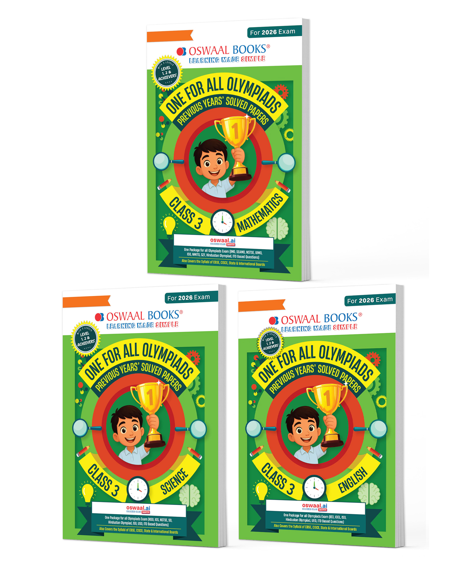 OSWAAL BOOKS One for All Olympiads | Class 3 Maths, Science, English | Chapter-wise Previous Years' Solved Papers | Prep-Guide With Level 1, 2 & Achievers Section (Set of 3 Books) For 2026 Exam-image-38