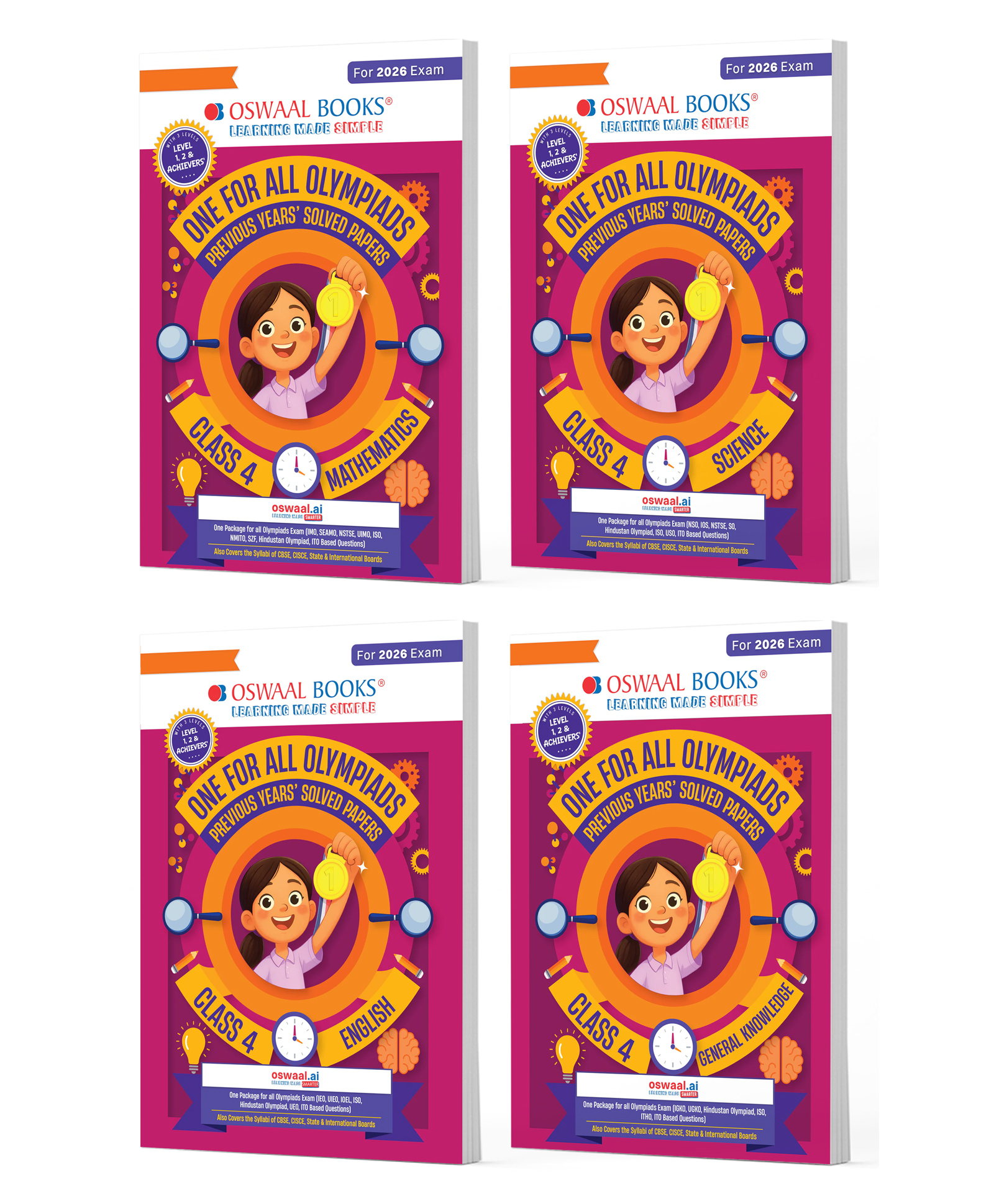 OSWAAL BOOKS One for All Olympiads | Class 4 Maths, Science, English, GK | Chapter-wise Previous Years' Solved Papers | Prep-Guide With Level 1, 2 & Achievers Section (Set of 4 Books) For 2026 Exam-image-33