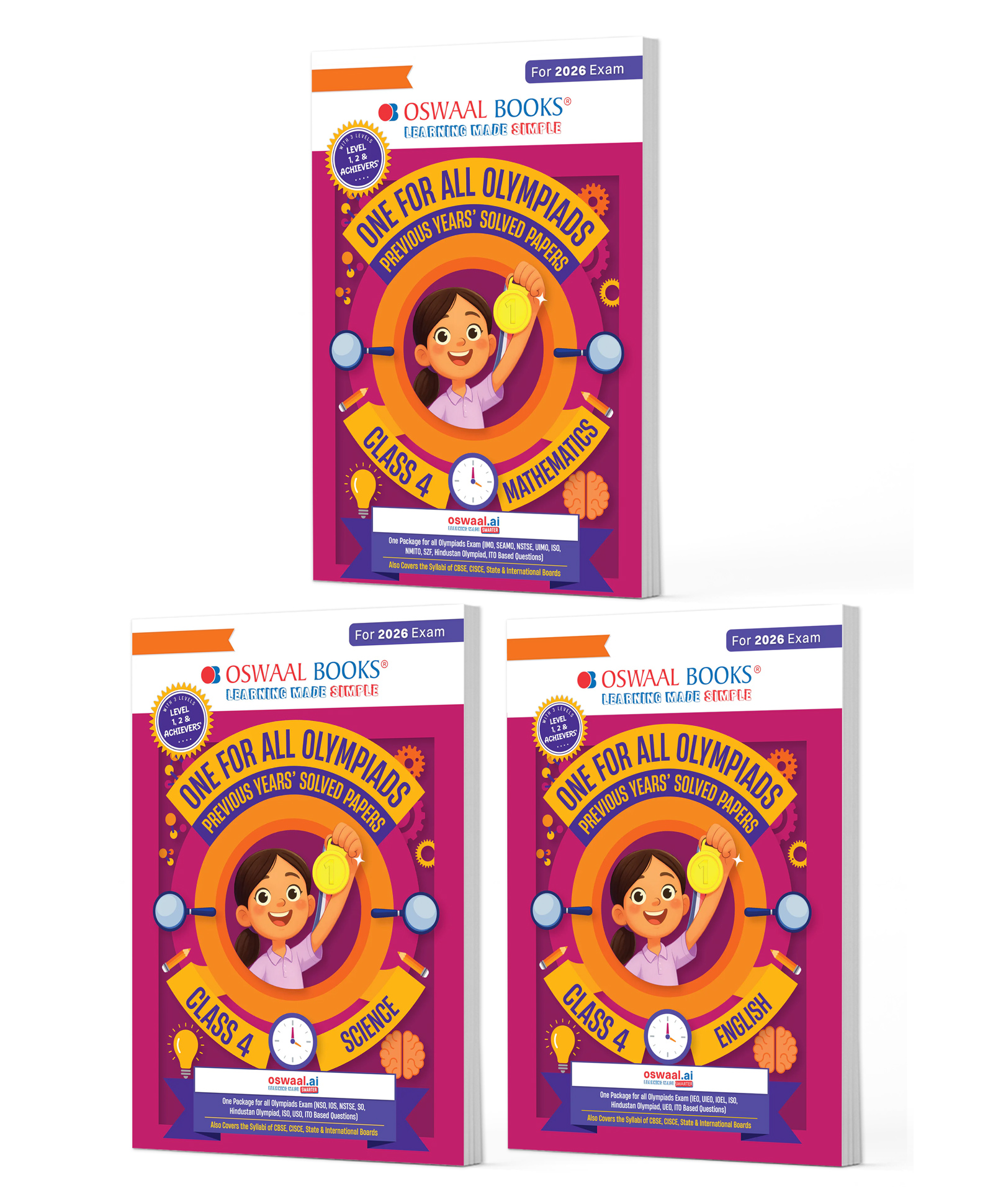 OSWAAL BOOKS One for All Olympiads | Class 4 Maths, Science, English | Chapter-wise Previous Years' Solved Papers | Prep-Guide With Level 1, 2 & Achievers Section (Set of 3 Books) For 2026 Exam-image-40