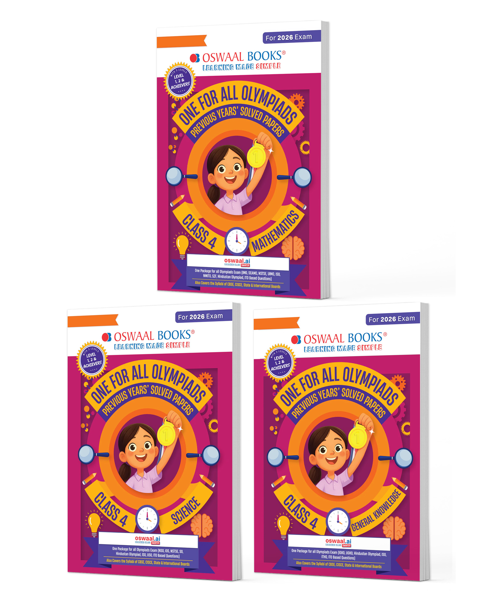 OSWAAL BOOKS One for All Olympiads | Class 4 Maths, Science, GK | Chapter-wise Previous Years' Solved Papers | Prep-Guide With Level 1, 2 & Achievers Section (Set of 3 Books) For 2026 Exam-image-27