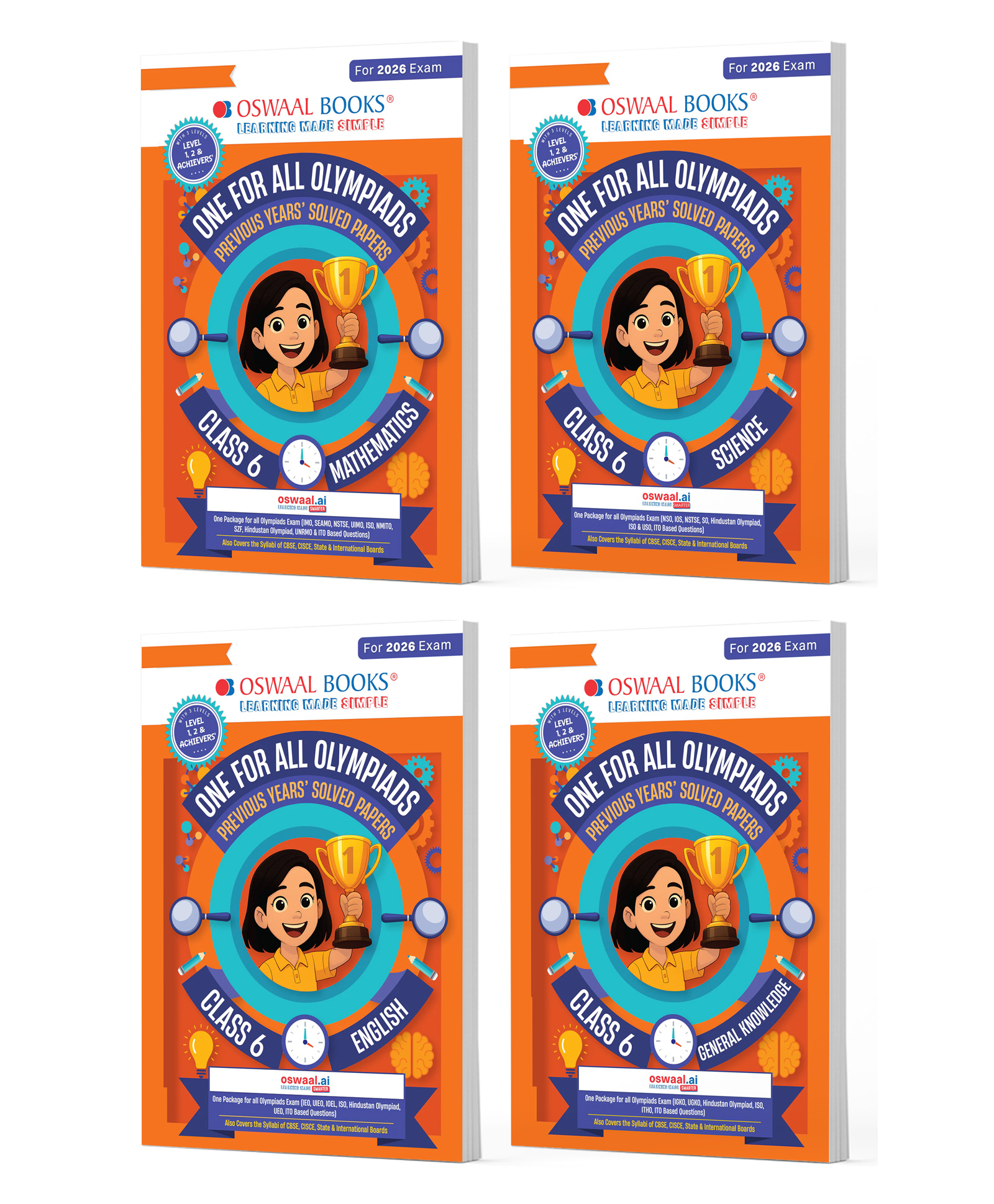 OSWAAL BOOKS One for All Olympiads | Class 6 Maths, Science, English, GK | Chapter-wise Previous Years' Solved Papers | Prep-Guide With Level 1, 2 & Achievers Section (Set of 4 Books) For 2026 Exam-image-34