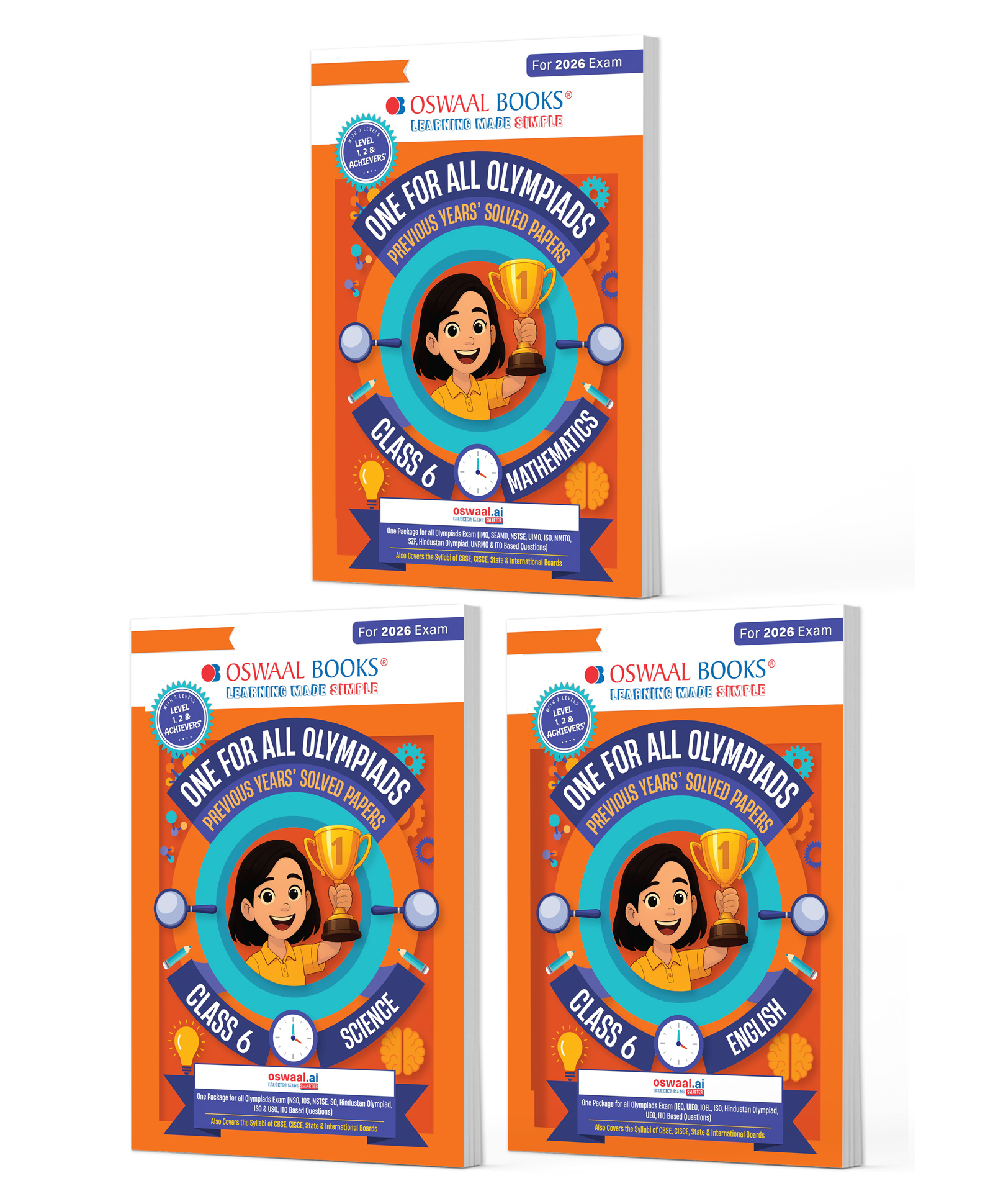 OSWAAL BOOKS One for All Olympiads | Class 6 Maths, Science, English | Chapter-wise Previous Years' Solved Papers | Prep-Guide With Level 1, 2 & Achievers Section (Set of 3 Books) For 2026 Exam-image-25