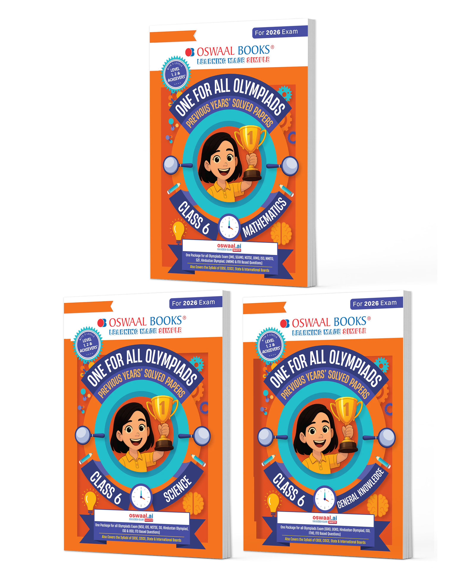 OSWAAL BOOKS One for All Olympiads | Class 6 Maths, Science, GK | Chapter-wise Previous Years' Solved Papers | Prep-Guide With Level 1, 2 & Achievers Section (Set of 3 Books) For 2026 Exam-image-24