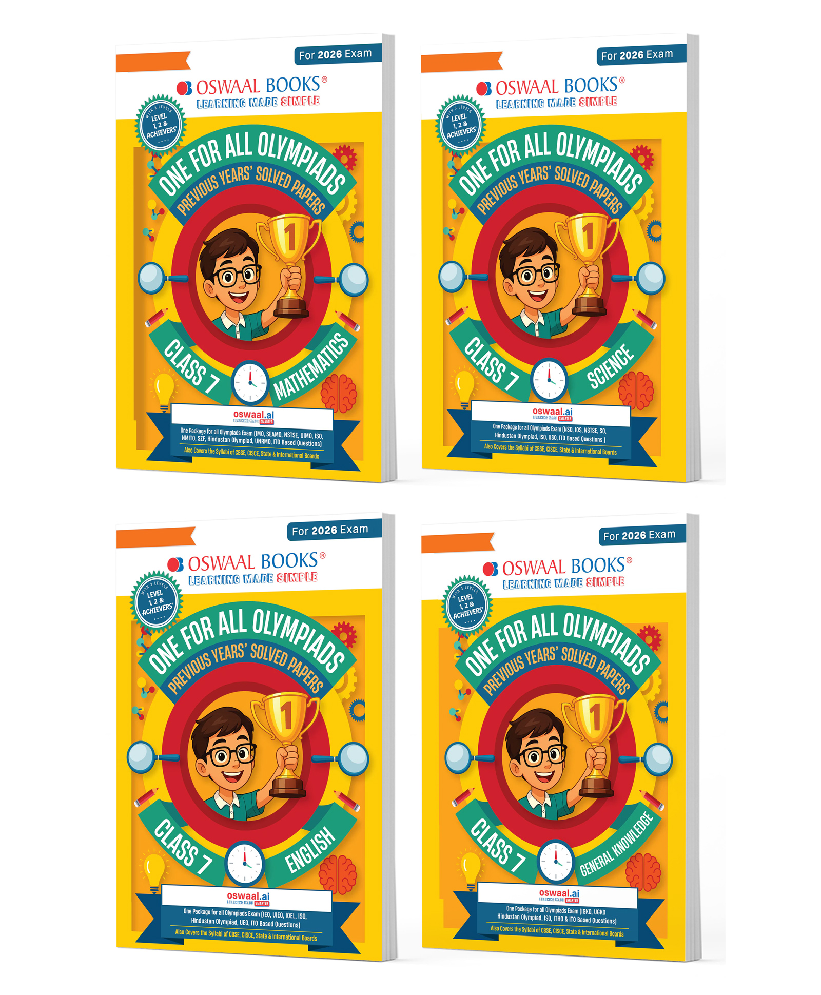 OSWAAL BOOKS One for All Olympiads | Class 7 Maths, Science, English, GK | Chapter-wise Previous Years' Solved Papers | Prep-Guide With Level 1, 2 & Achievers Section (Set of 4 Books) For 2026 Exam-image-23