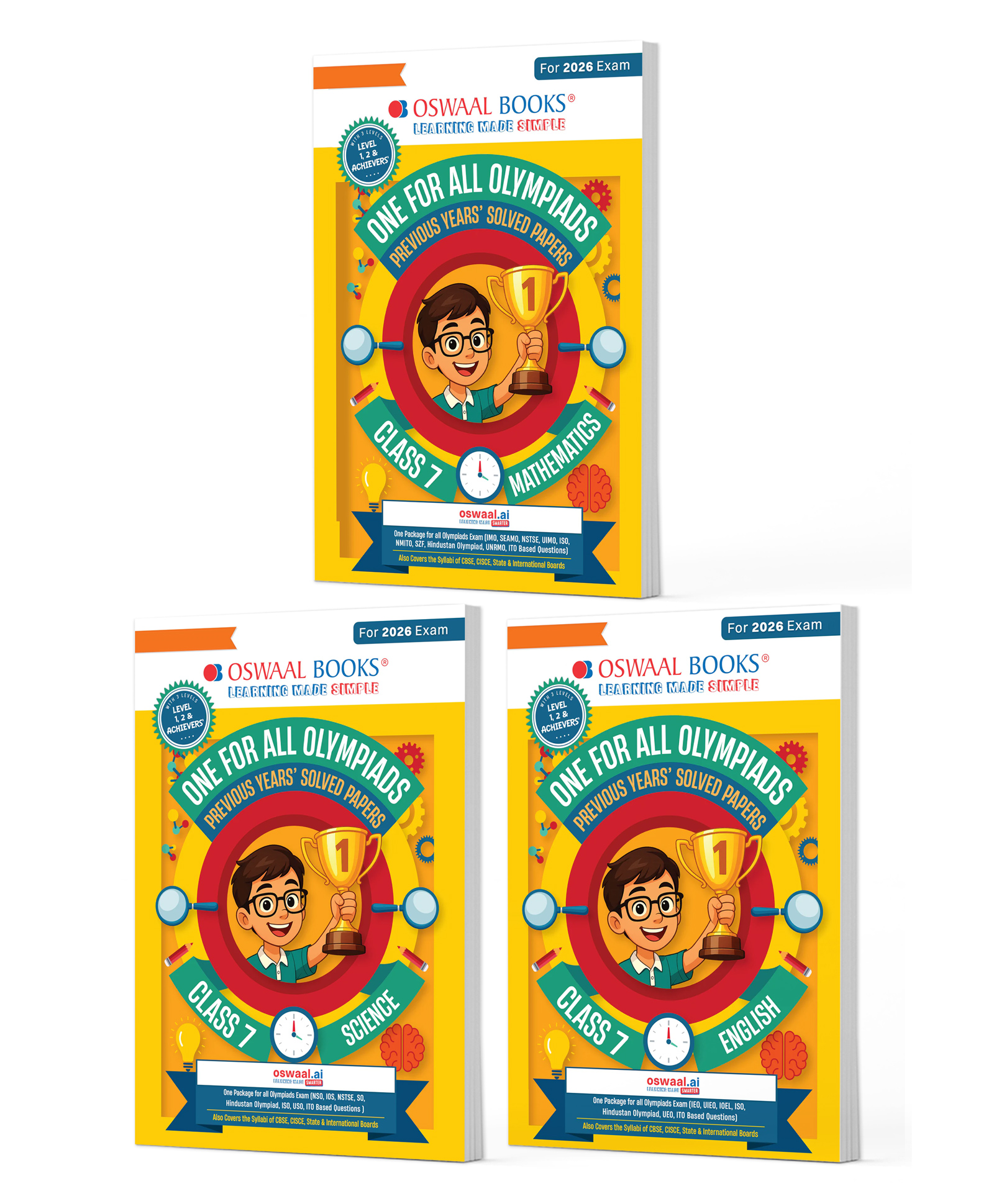 OSWAAL BOOKS One for All Olympiads | Class 7 Maths, Science, English | Chapter-wise Previous Years' Solved Papers | Prep-Guide With Level 1, 2 & Achievers Section (Set of 3 Books) For 2026 Exam-image-22