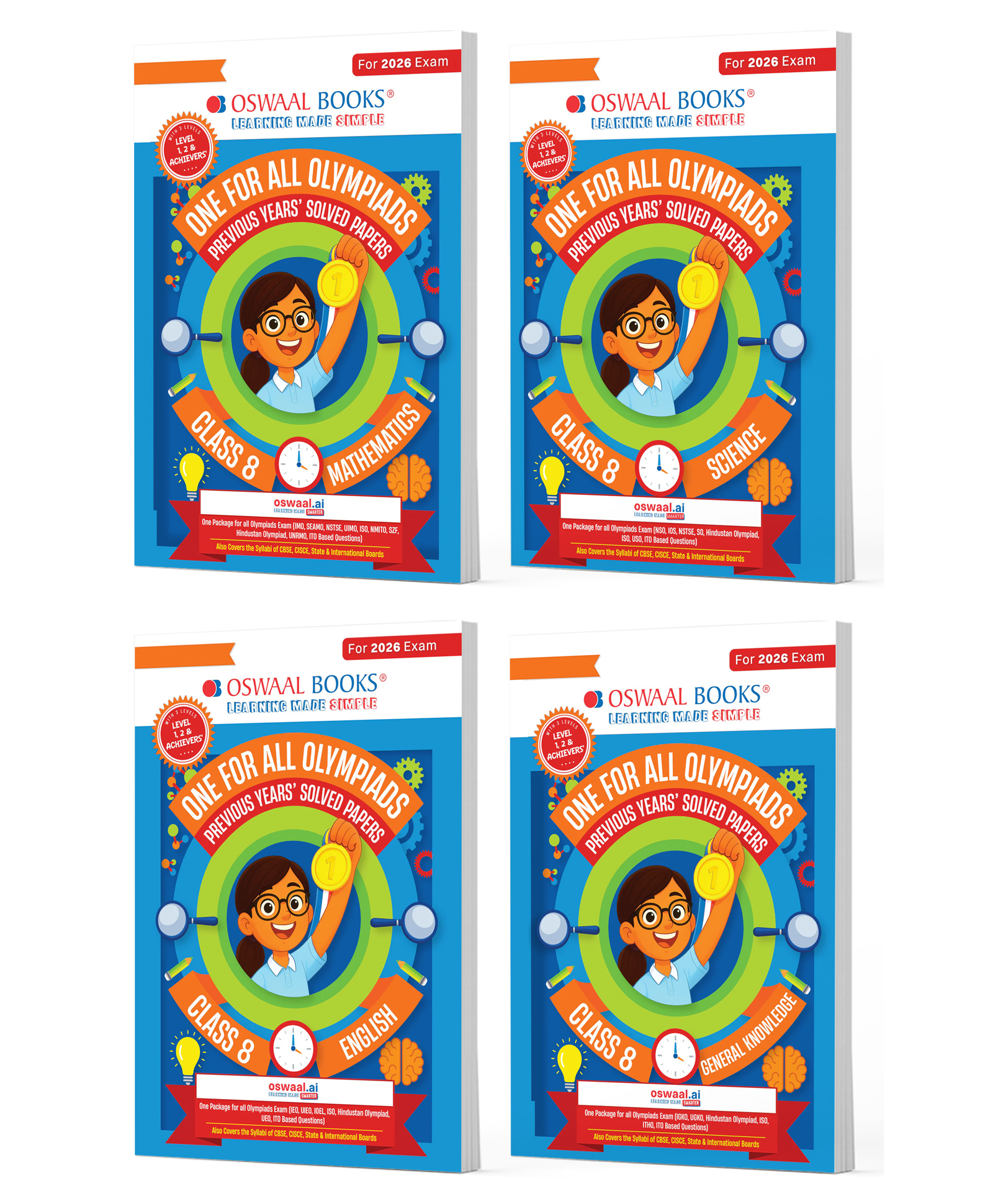 OSWAAL BOOKS One for All Olympiads | Class 8 Maths, Science, English, GK | Chapter-wise Previous Years' Solved Papers | Prep-Guide With Level 1, 2 & Achievers Section (Set of 4 Books) For 2026 Exam-image-21