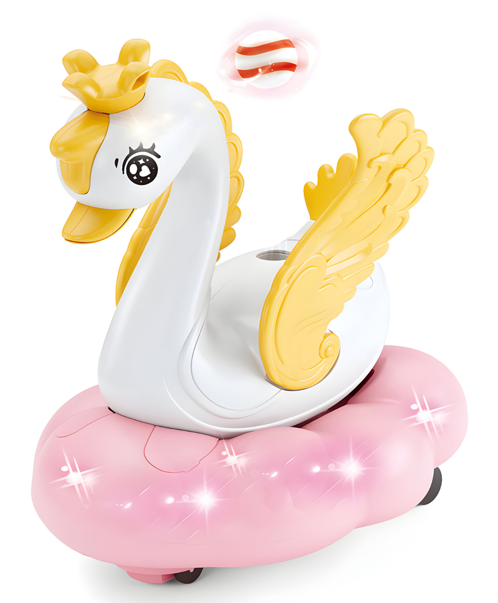 NEGOCIO Electric Swan Musical Toy for Kids Air Floating Ball Light up Universal Walking Toddler Early Educational Toy- PACK OF 1- COLOR MAY VARY-image-12