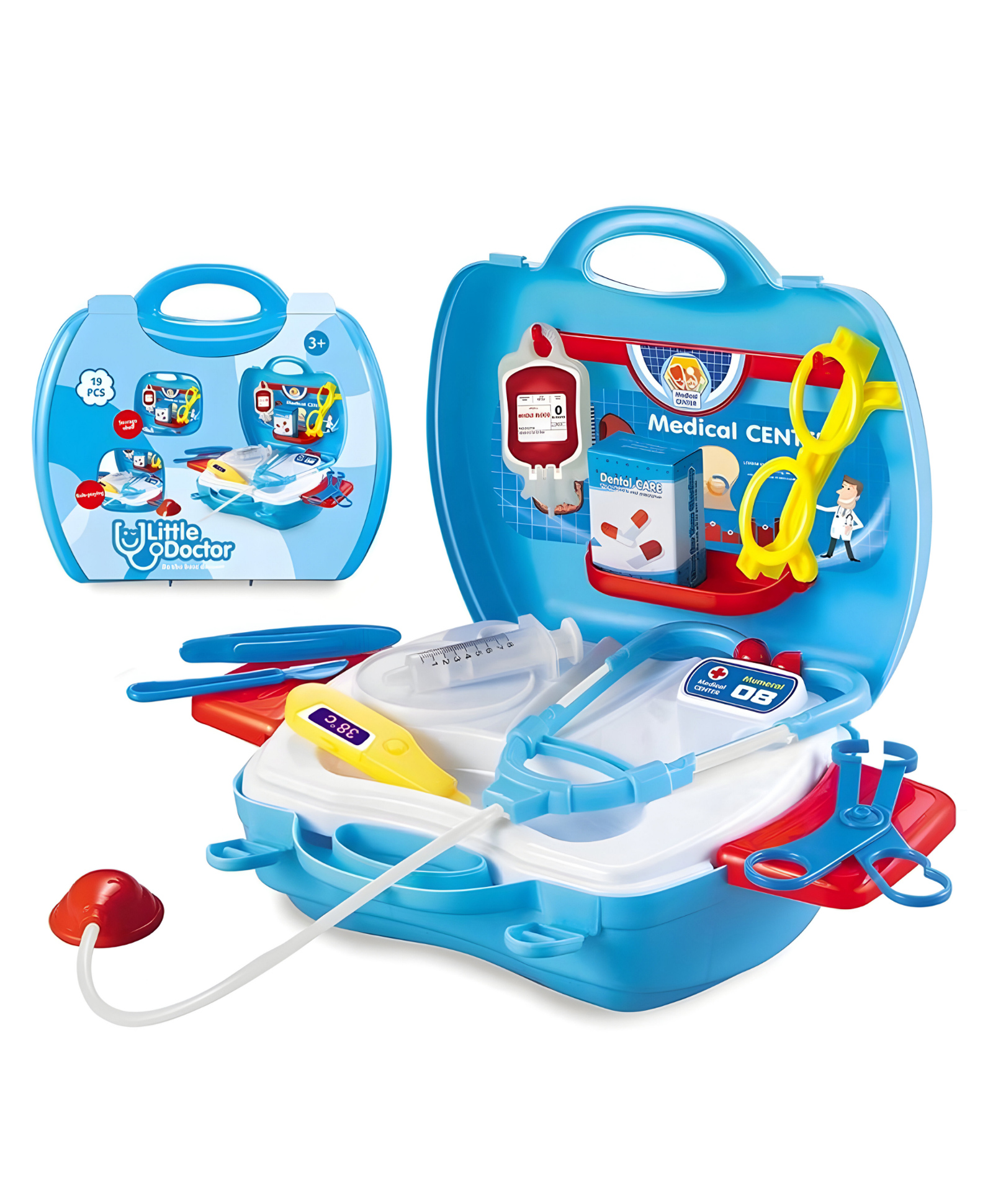 NEGOCIO Doctor Roleplay Medical Backpack Pretend 19 Pcs Play Set,Simulation Props, Gift for kids- PACK OF 1- COLOR MAY VARY-picture-14