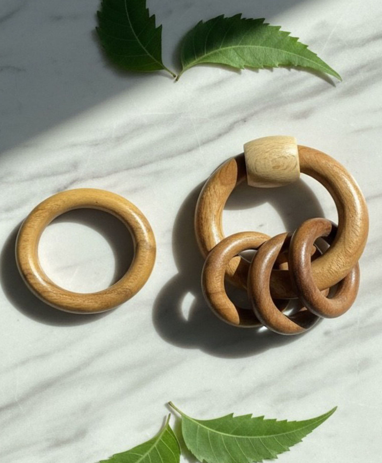 Comfy Cheeks Neem Wood Teethers & Rattle for Babies,BPA free Wooden Teethers for Baby,Anti-Bacterial and Anti-Fungal Safe Teething Toy |Antibacterial 0-12 Months Wooden Teether Ring+Rattle (Set of 2)-picture-16