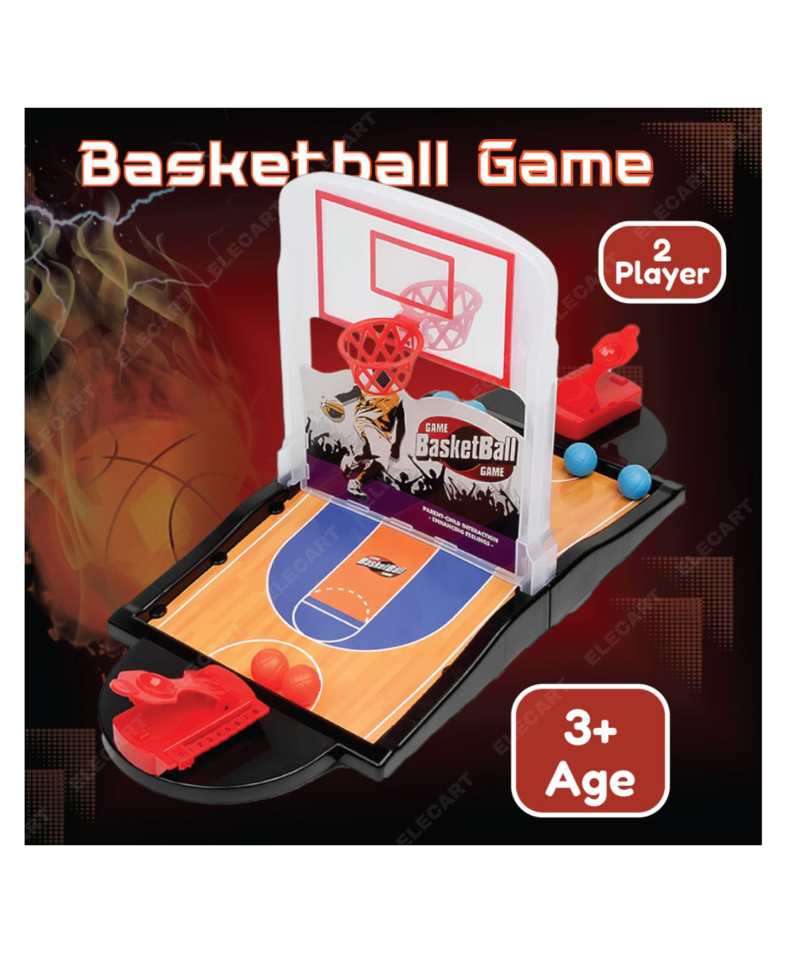 Elecart Desktop Basketball Game for Kids & Adults | Mini Tabletop Basketball Shooting Game | Indoor Board Game with Dual Launchers | Stress Relief Office Toy | Hand-Eye Coordination Training-picture-29